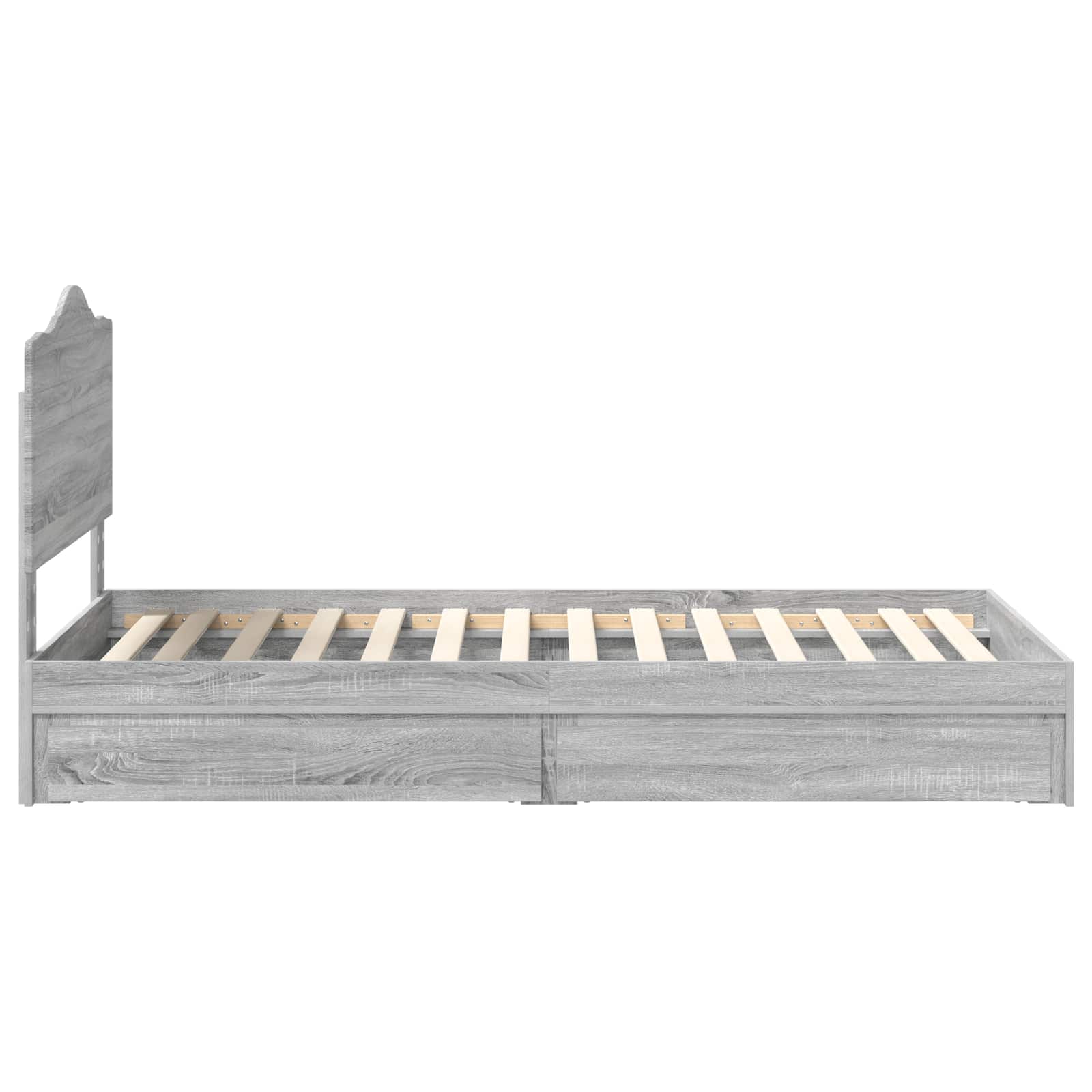Krevet s od storage Siva Sonoma 100 x 200 cm Konstruirano drvo