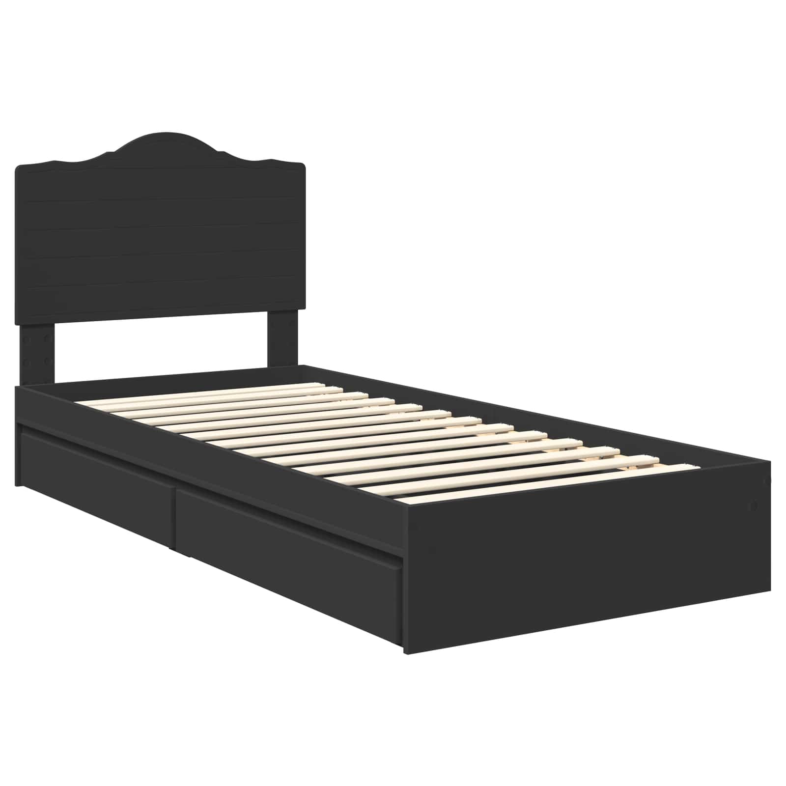 Krevet s od storage Podesivo Crna 90 x 190 cm Konstruirano drvo