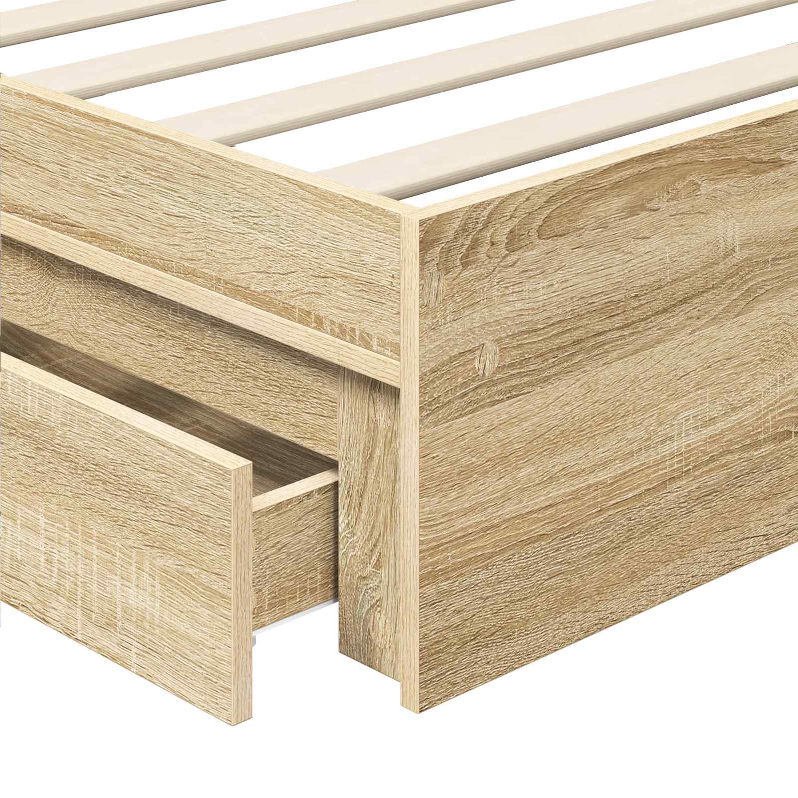 Krevet s od storage Sonoma hrast 90 x 190 cm Konstruirano drvo