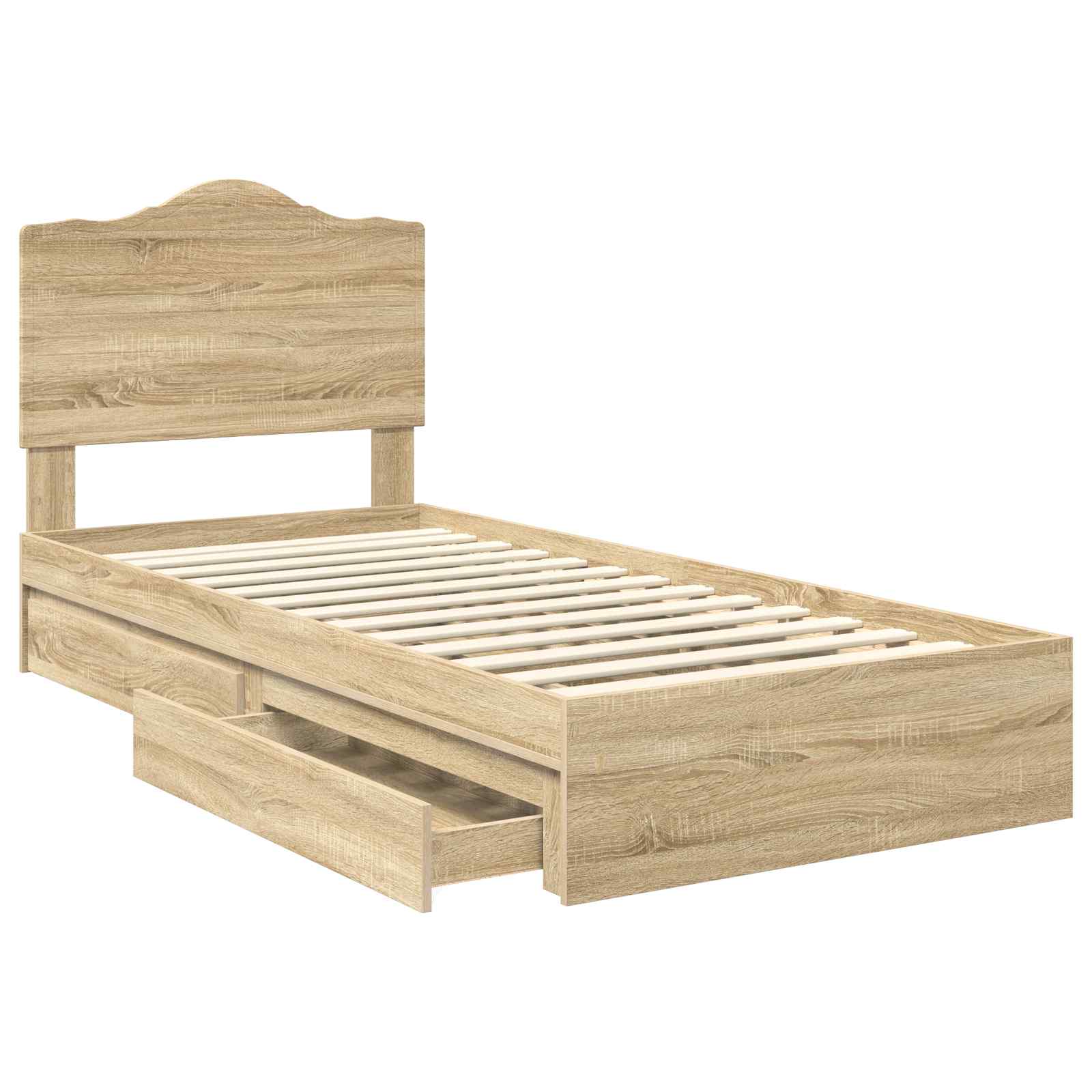 Krevet s od storage Sonoma hrast 90 x 190 cm Konstruirano drvo