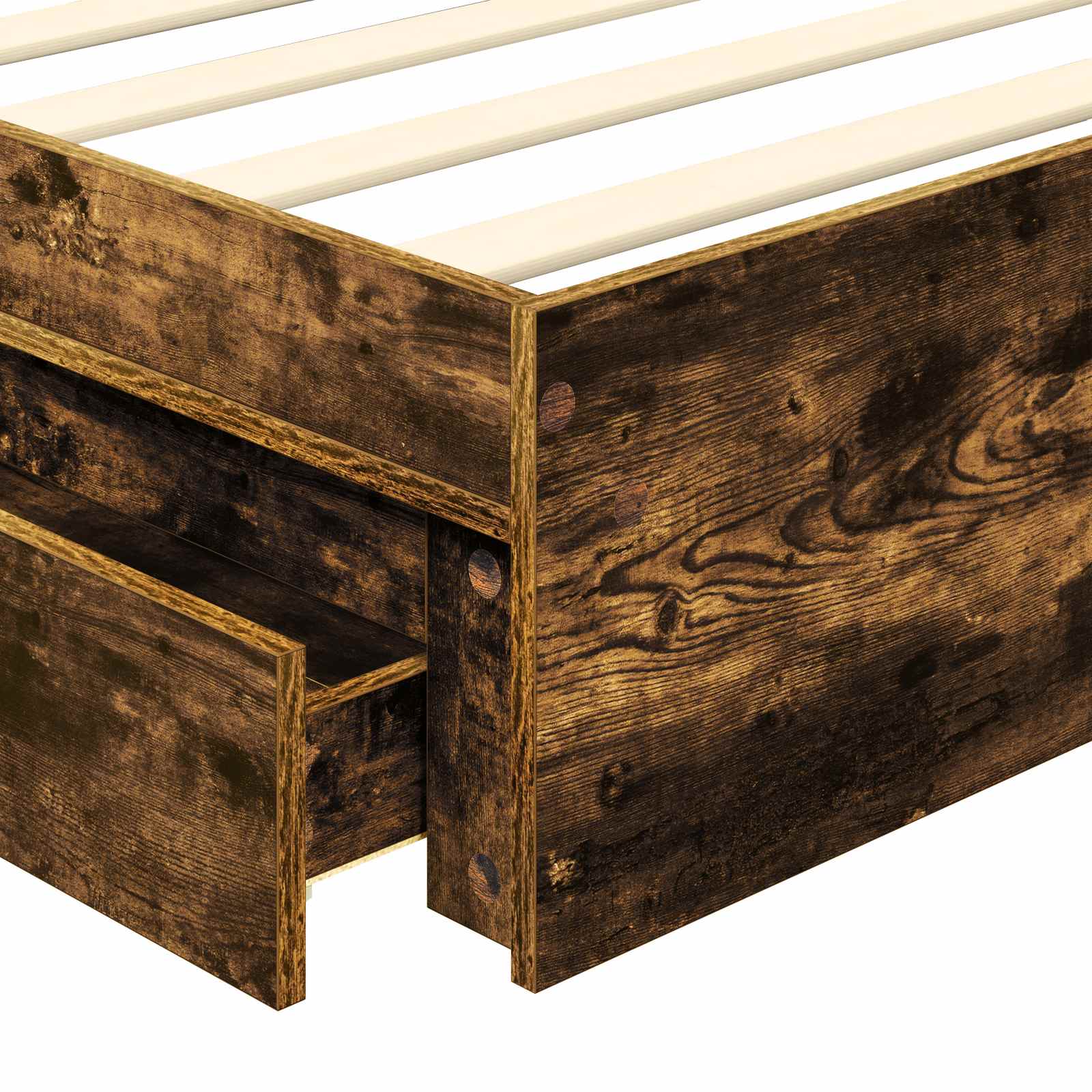 Krevet s od storage s ladicama Dimljeni hrast 70 x 190 cm