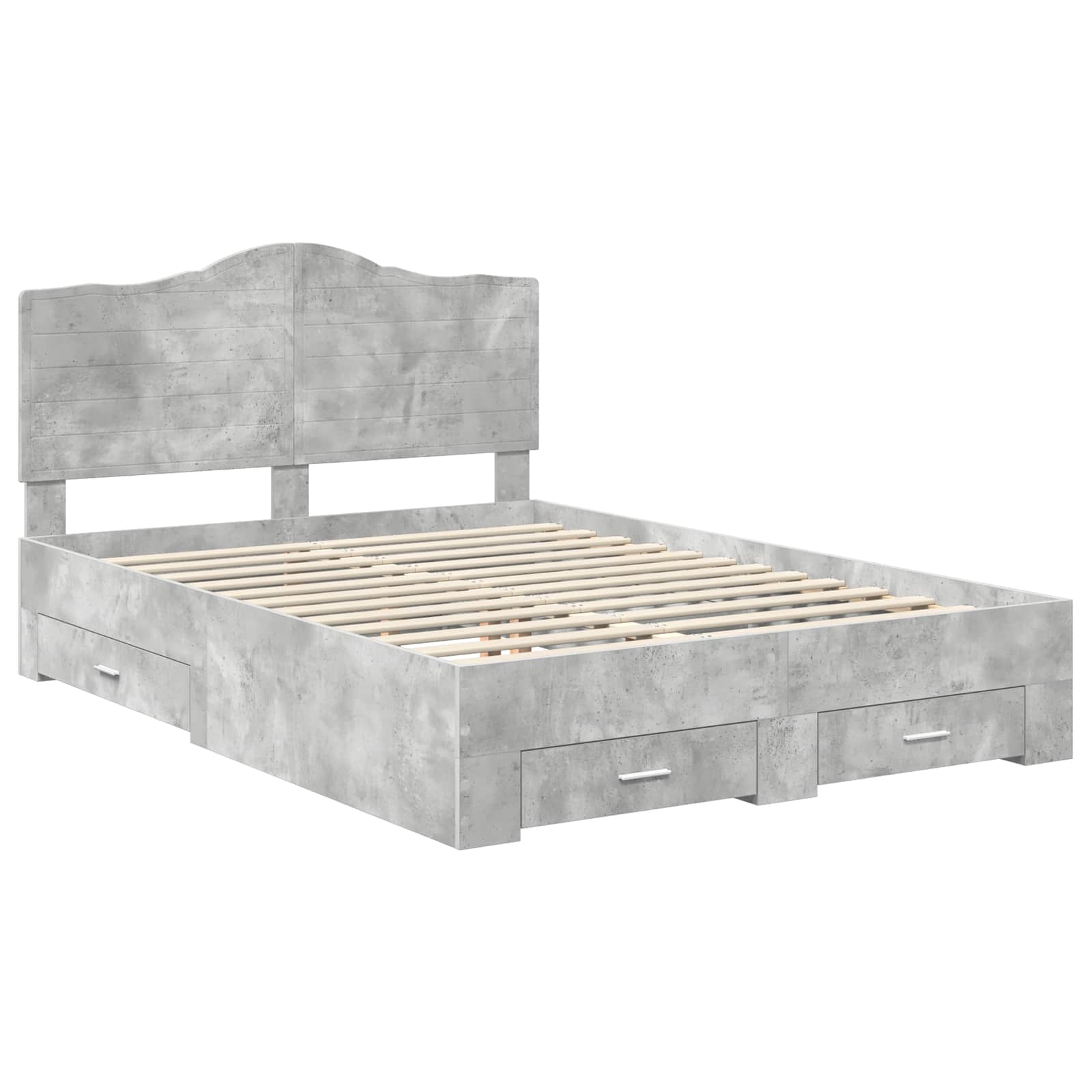 Krevetna konstrukcija s uzglavljem Betonski sivi 140 x 190 cm