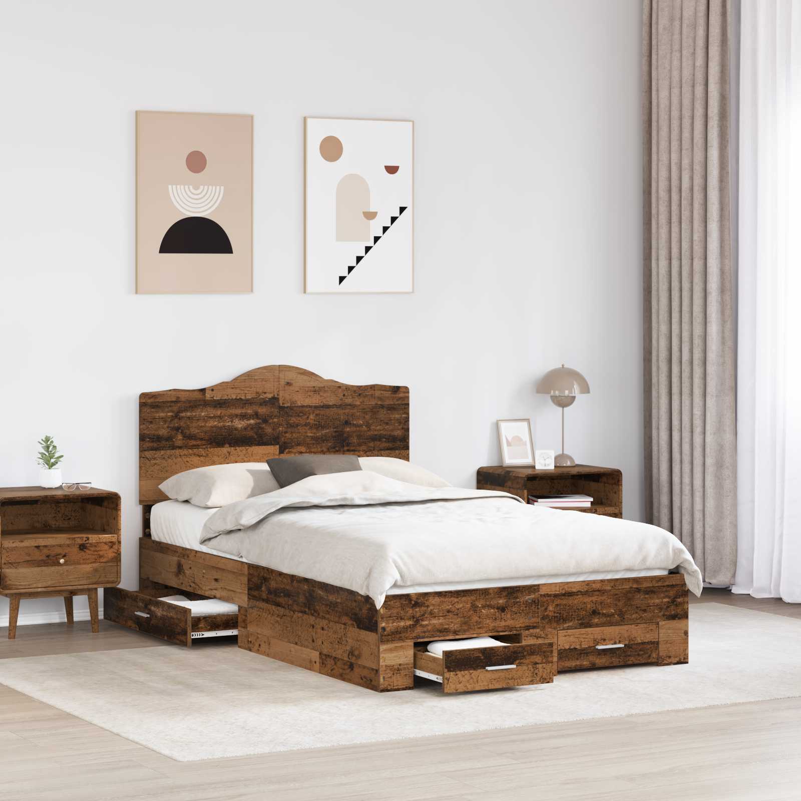 Krevetna konstrukcija Staro drvo 120 x 190 cm Konstruirano drvo