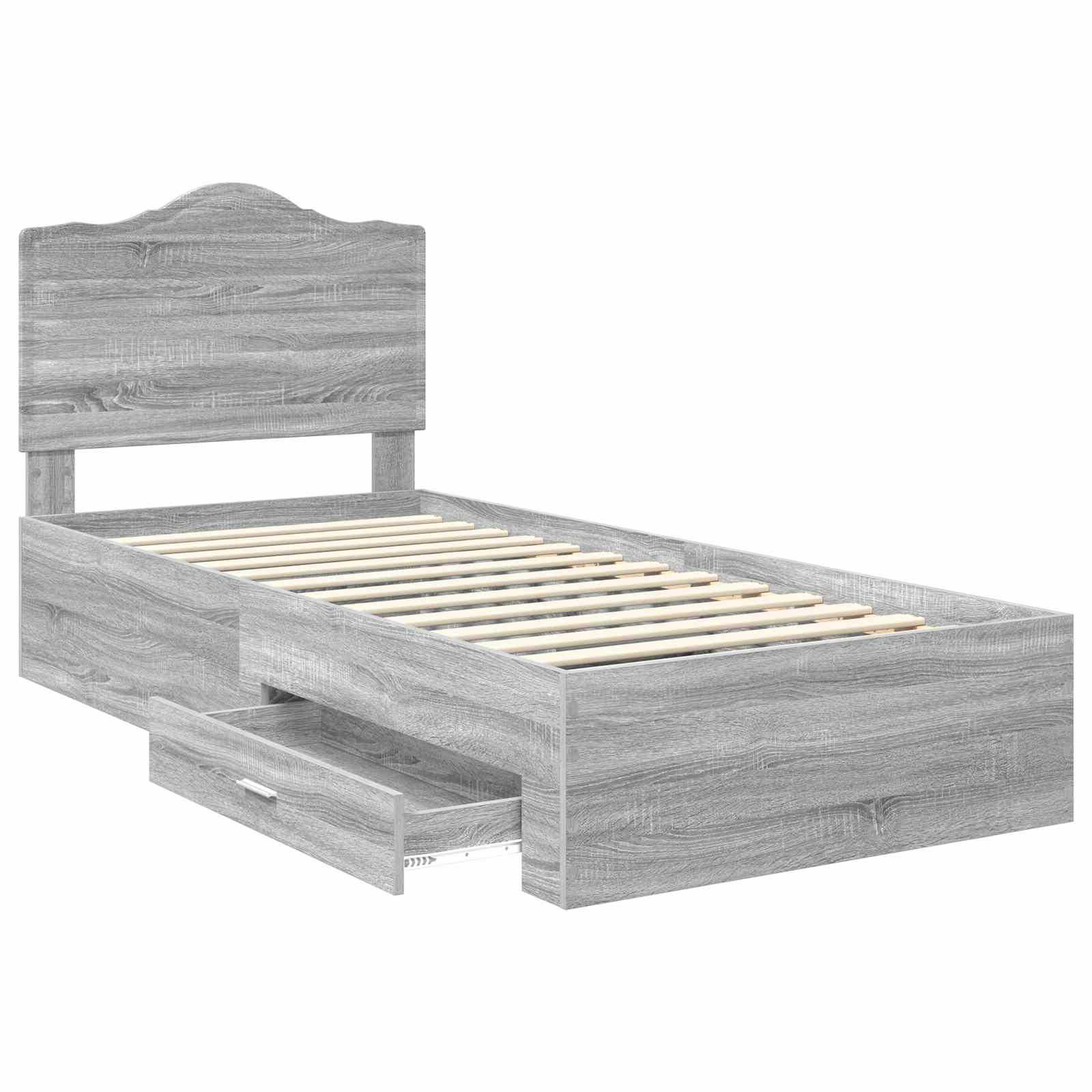 Krevetna konstrukcija Siva Sonoma 90 x 190 cm Konstruirano drvo