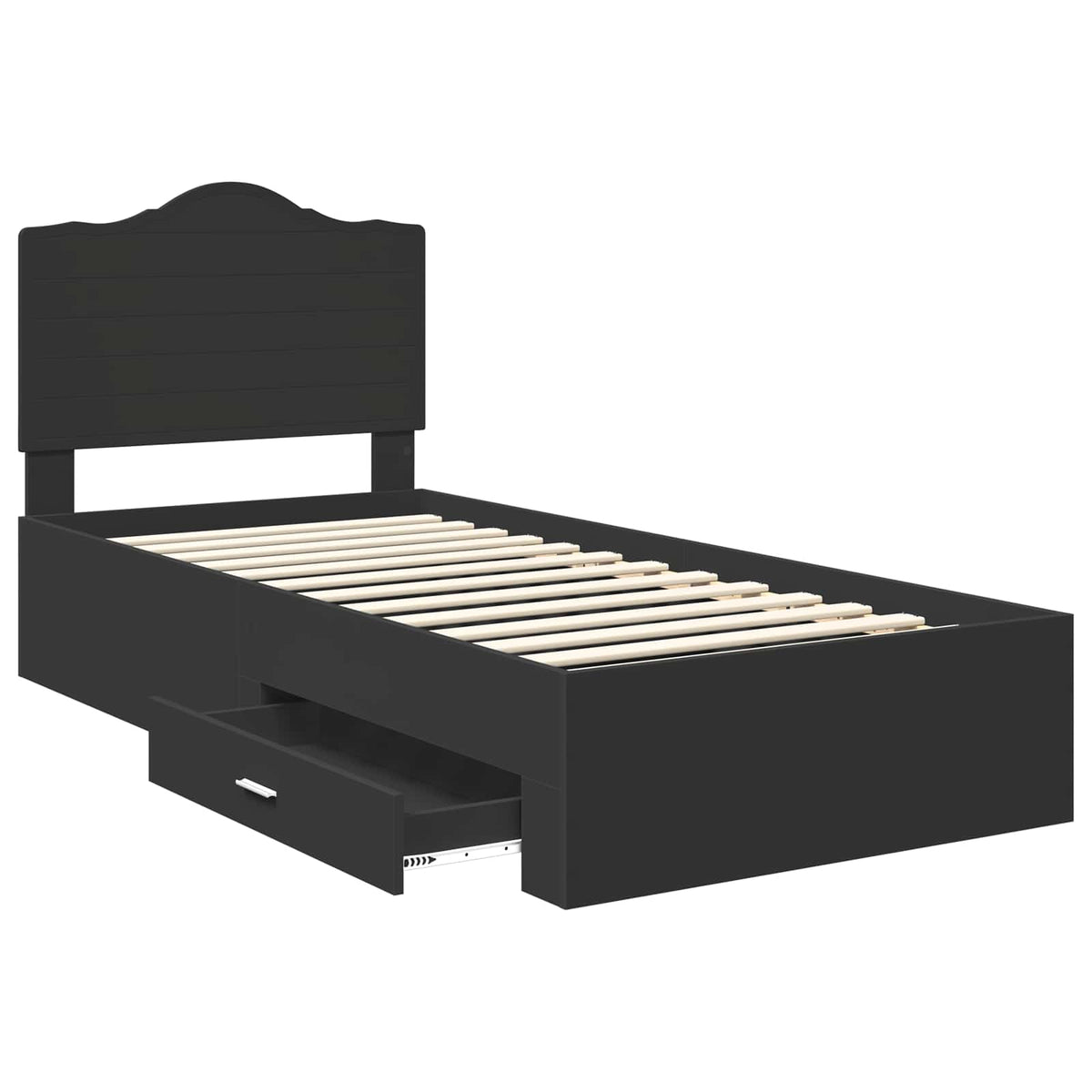 Krevetna konstrukcija Crna 70 x 190 cm Konstruirano drvo