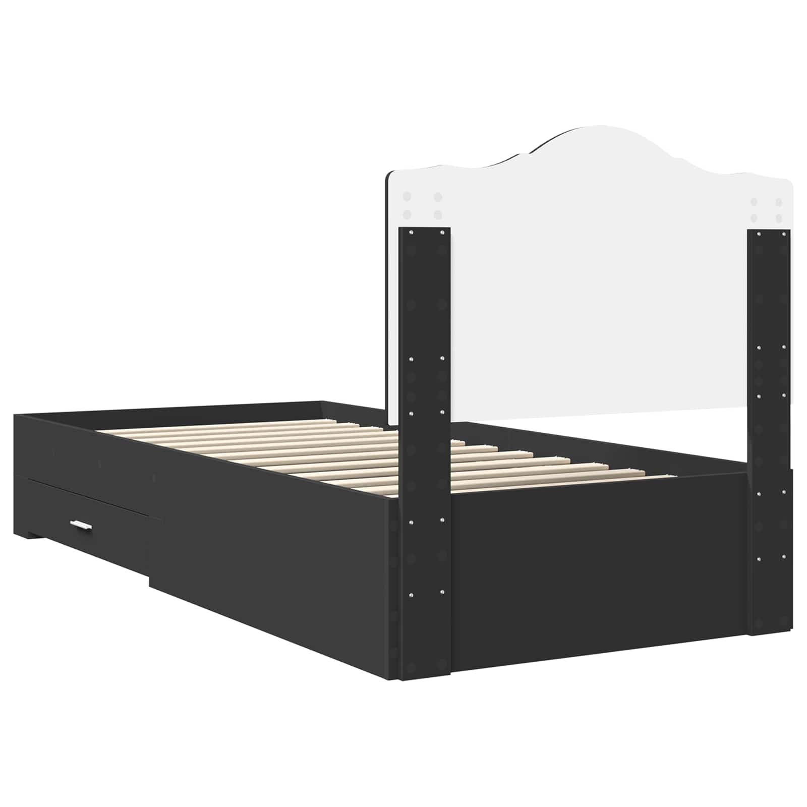Krevetna konstrukcija Crna 70 x 190 cm Konstruirano drvo