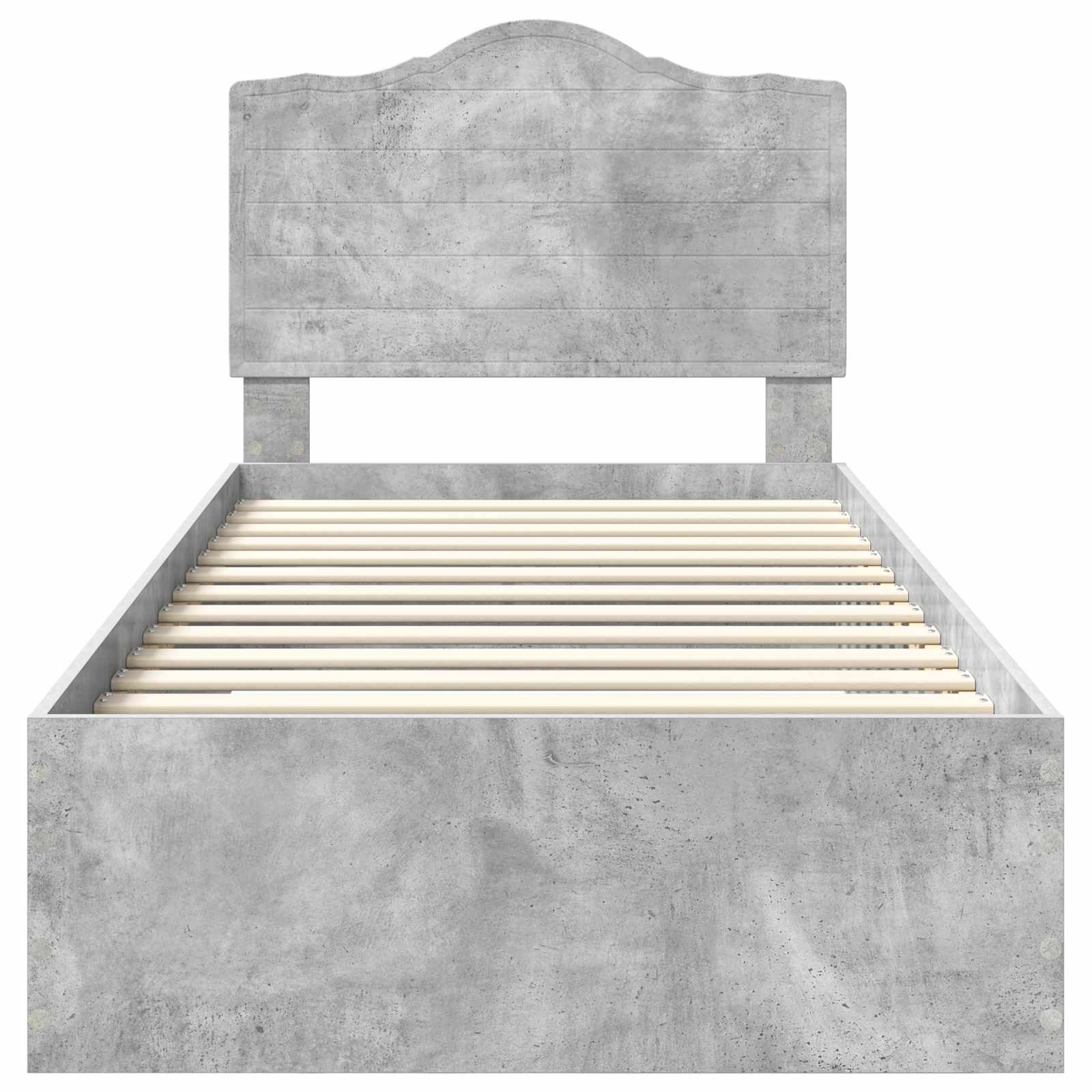 Krevetna konstrukcija s uzglavljem Betonski sivi 70 x 190 cm