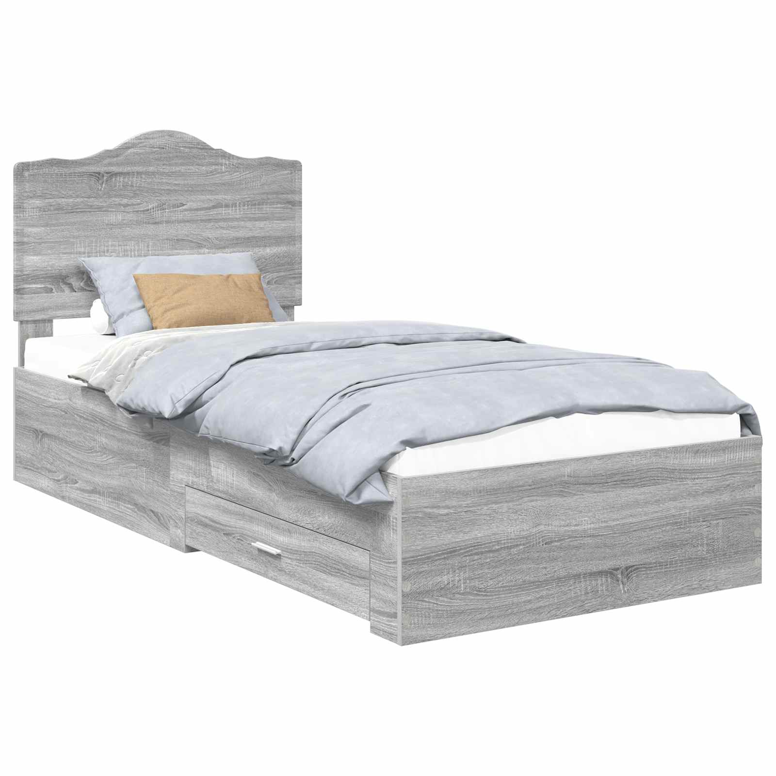 Krevetna konstrukcija Siva Sonoma 75 x 190 cm Konstruirano drvo