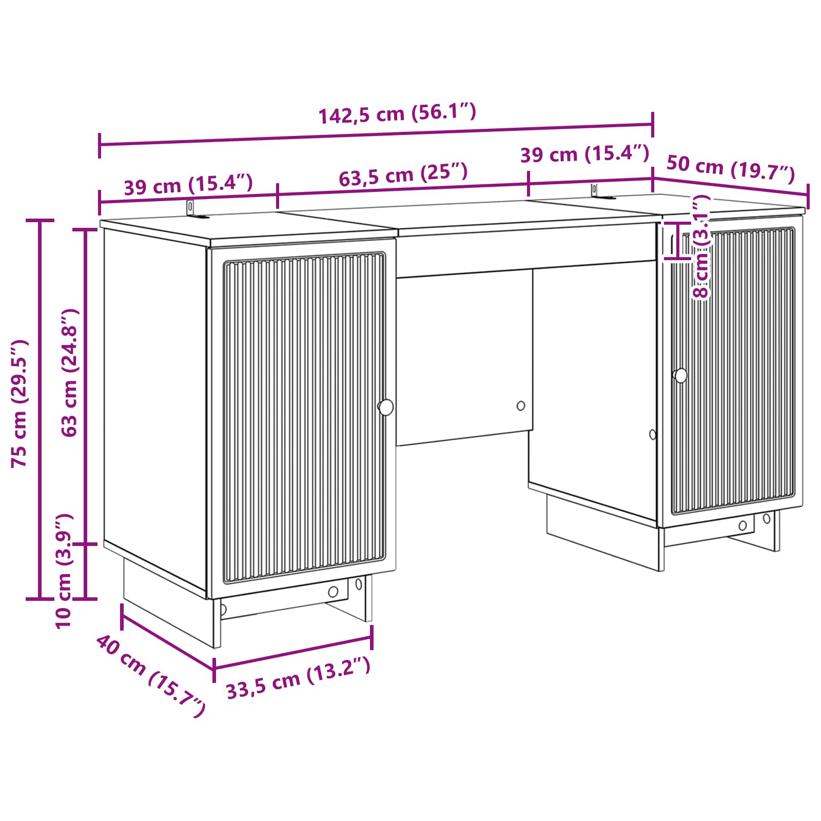 Stol Betonska siva Konstruirano drvo 142,5 x 50 x 75 cm