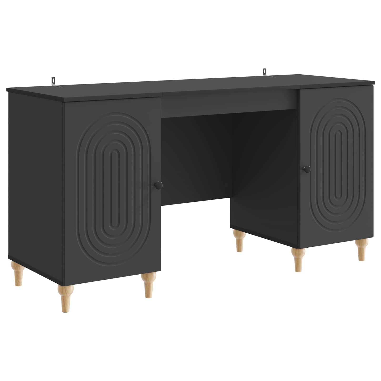 Stol s policom Crna 142,5 x 50 x 75 cm Konstruirano drvo