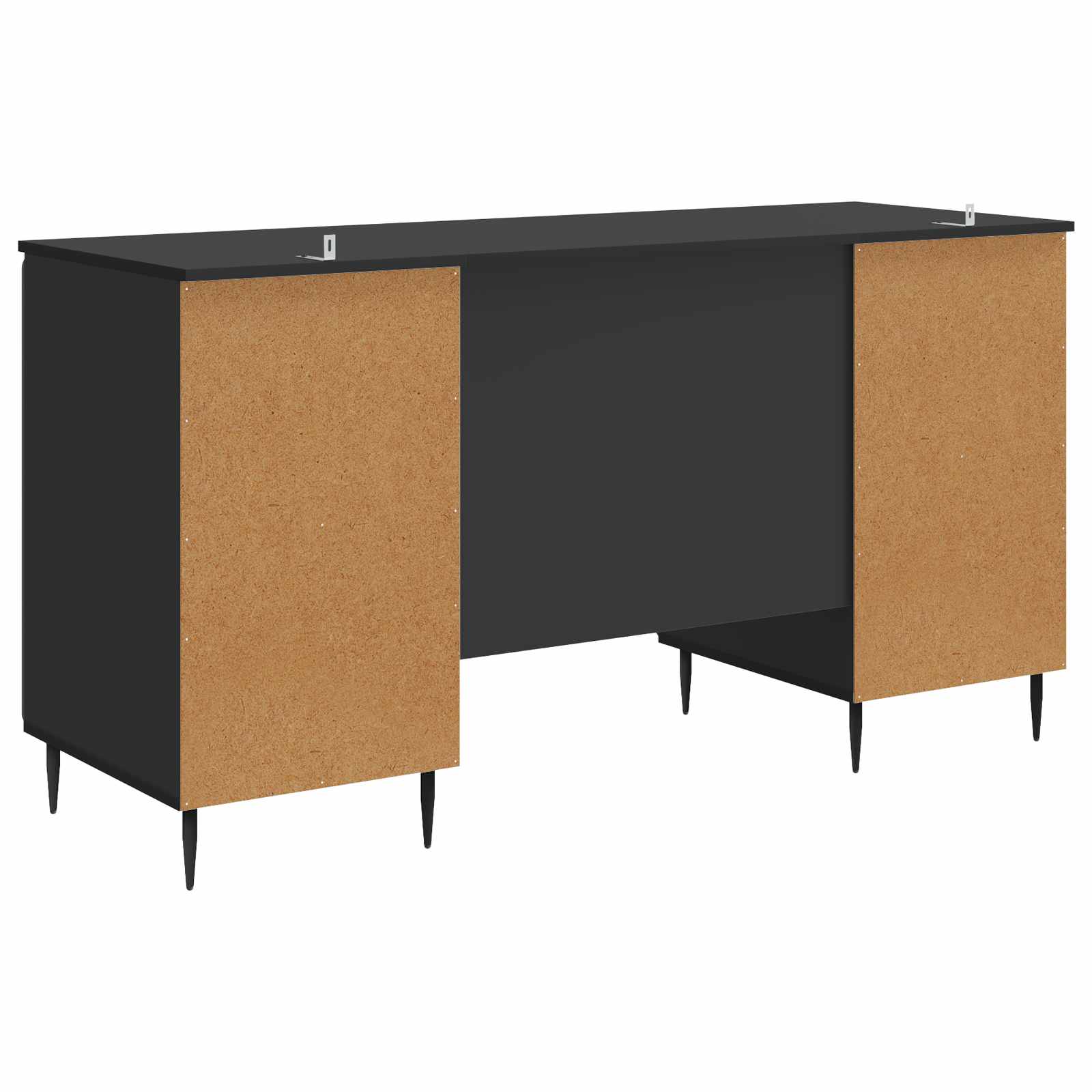 Stol s policom Crna 142,5 x 50 x 75 cm Konstruirano drvo