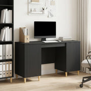 Stol s policom Crna 142,5 x 50 x 75 cm Konstruirano drvo