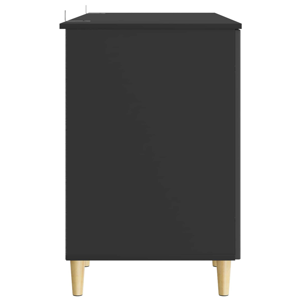 Stol s policom Crna 142,5 x 50 x 75 cm Konstruirano drvo
