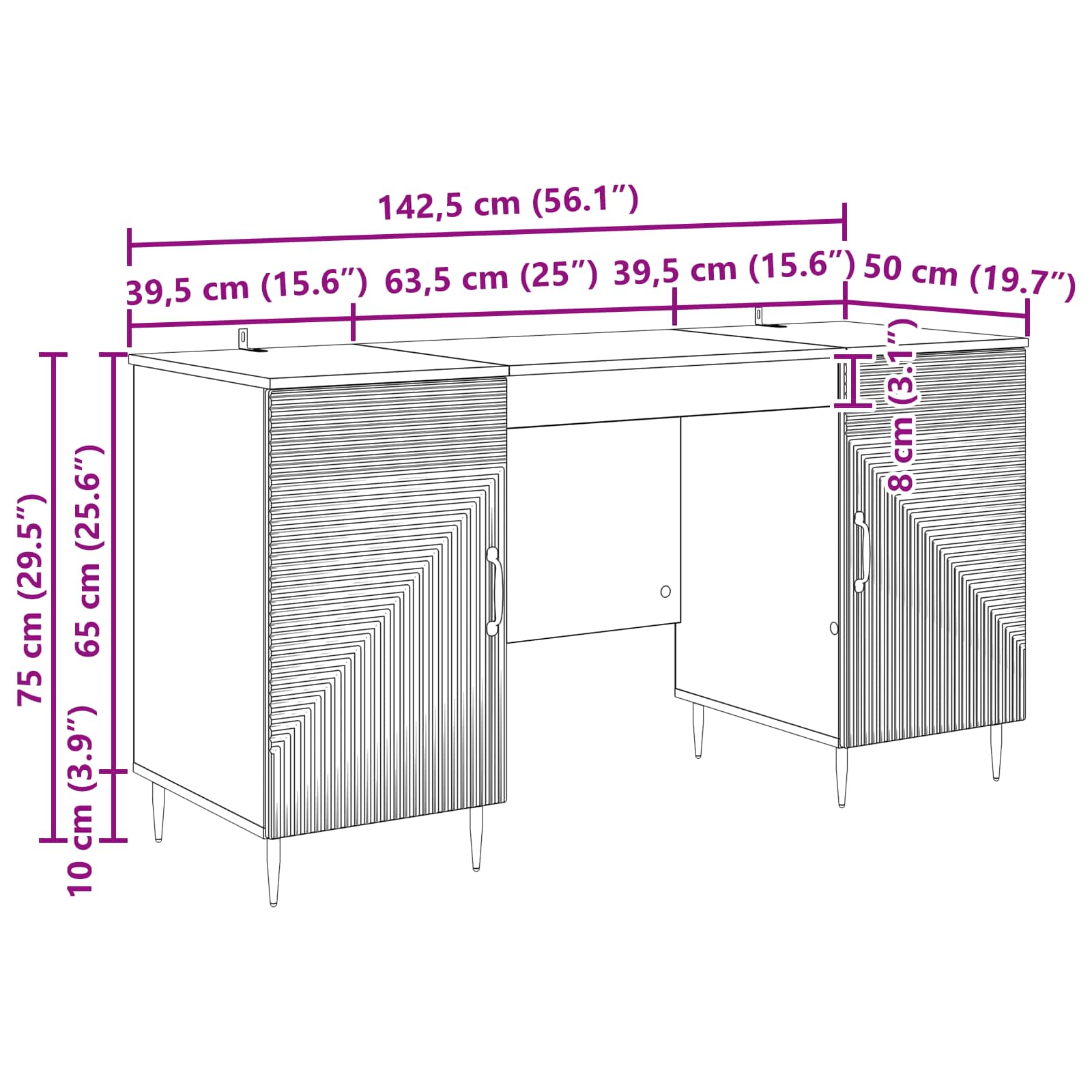 Stol Dimljeni hrast 142,5 x 50 x 75 cm Konstruirano drvo