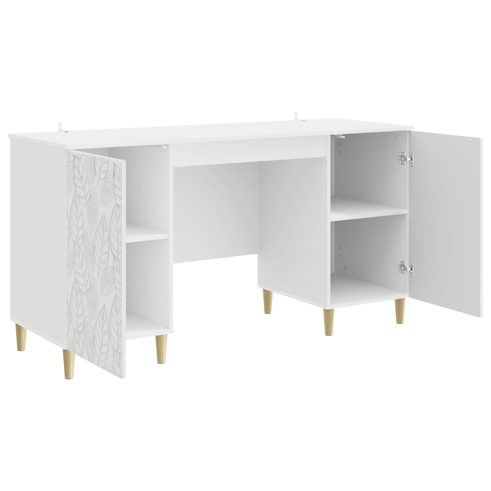 Stol Bijela visokog sjaja Konstruirano drvo 142,5 x 50 x 75 cm