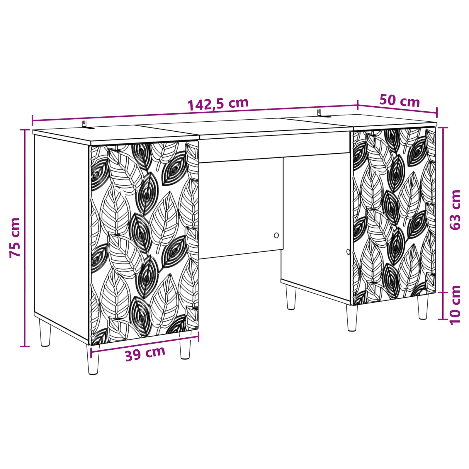 Stol Bijela visokog sjaja Konstruirano drvo 142,5 x 50 x 75 cm