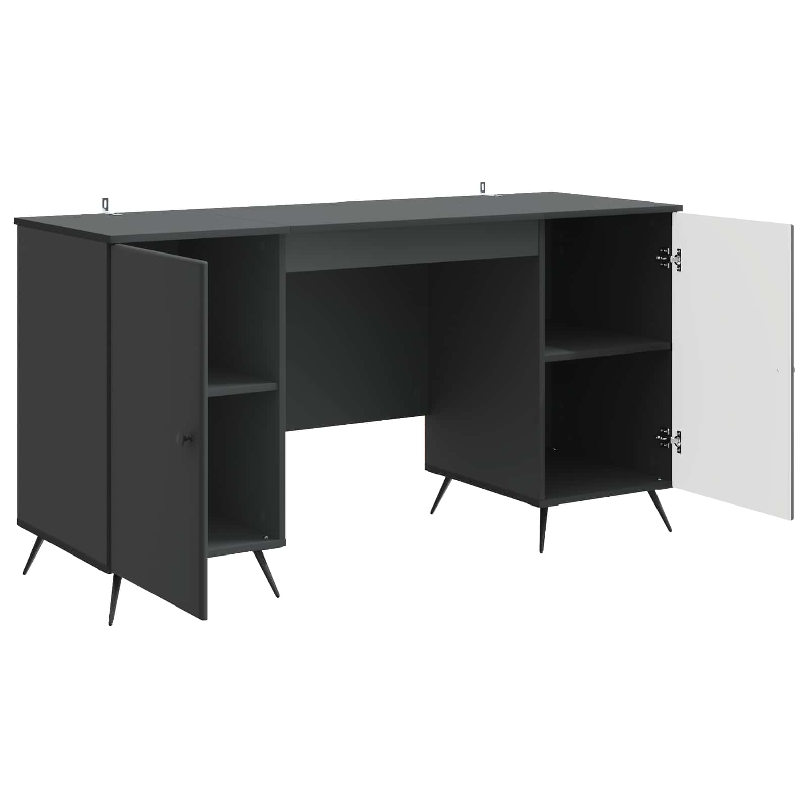 Stol s policom Crna 142,5 x 50 x 75 cm Konstruirano drvo