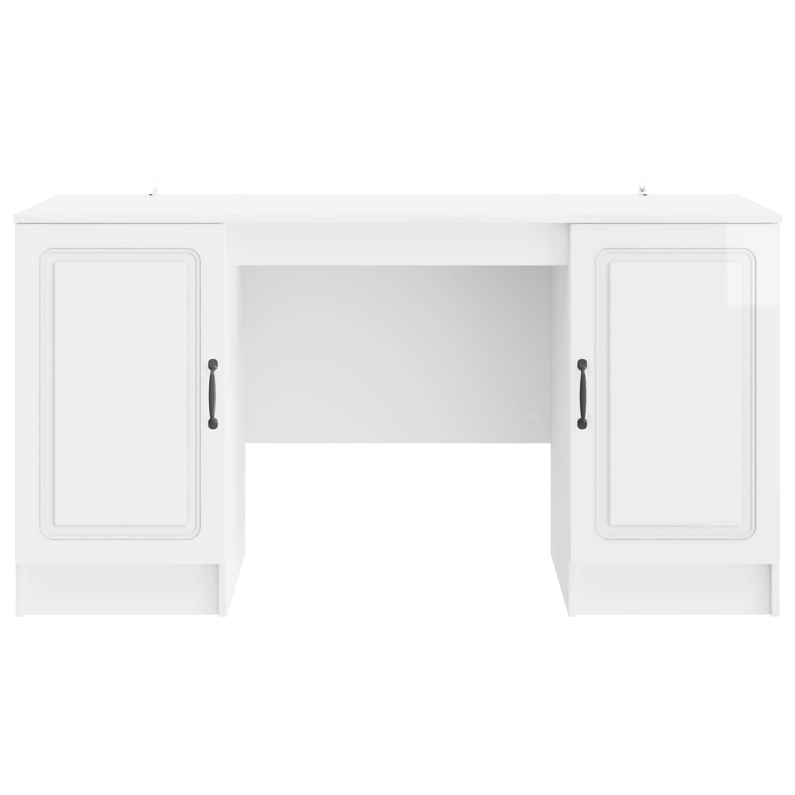 Stol Bijela visokog sjaja 142,5 x 50 x 75 cm Konstruirano drvo