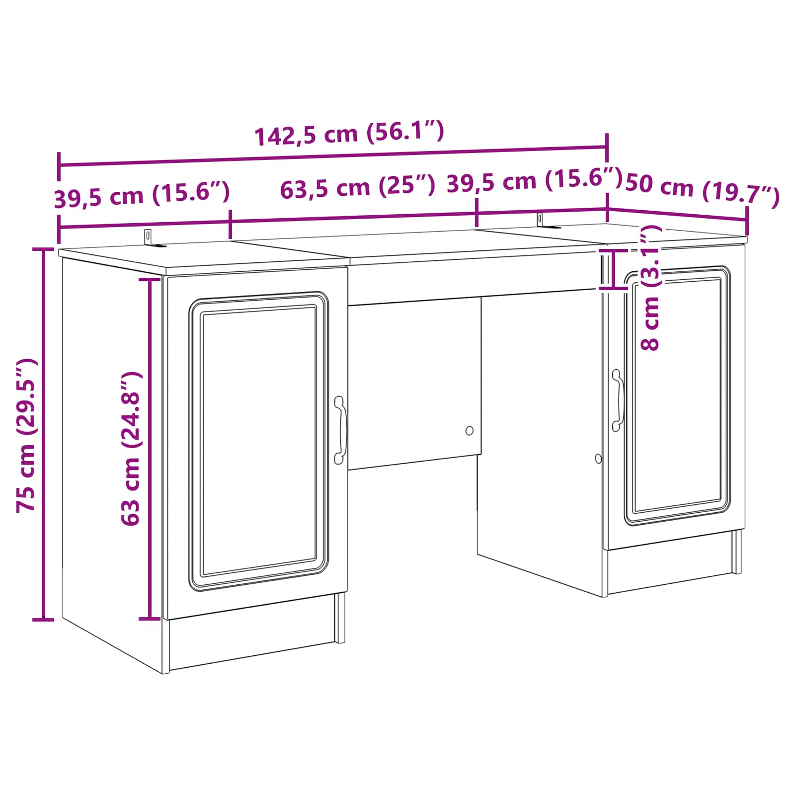 Stol s policom Staro drvo 142,5 x 50 x 75 cm Konstruirano drvo