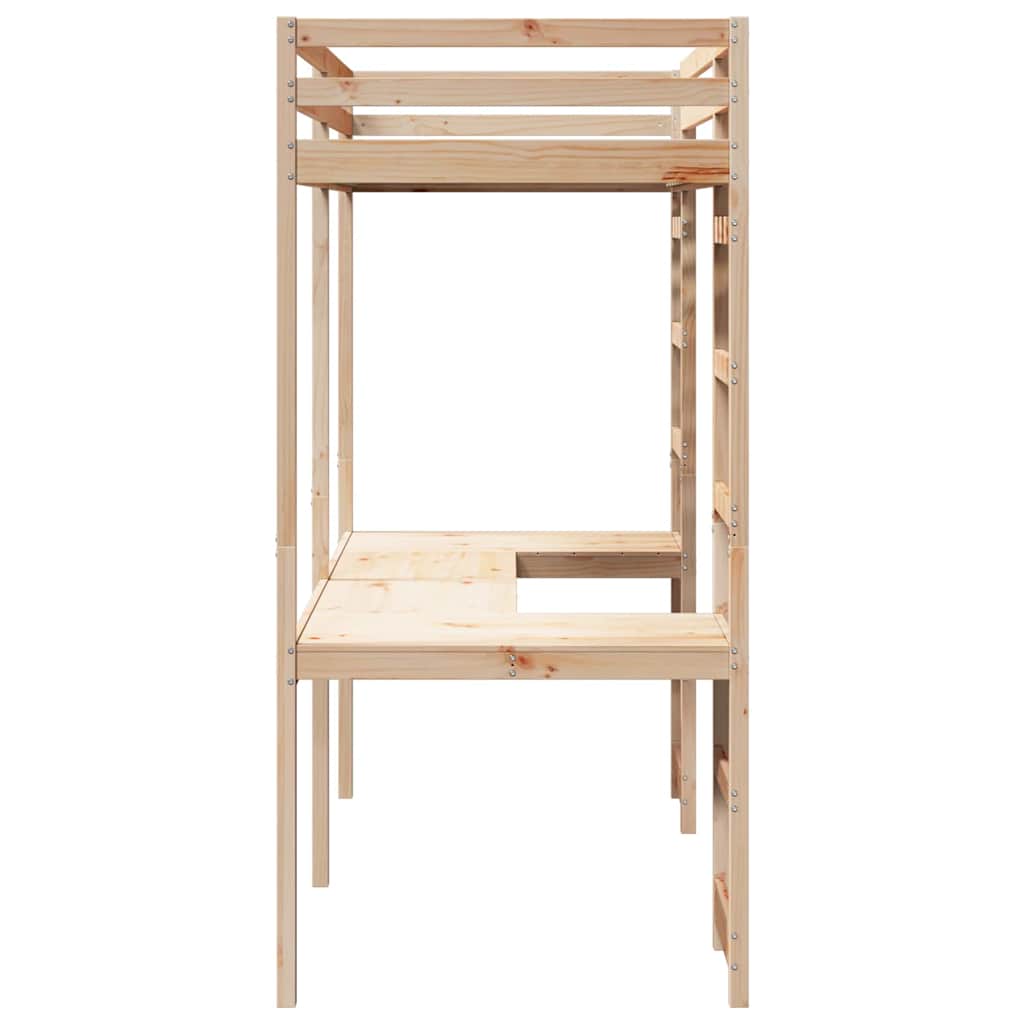 Krevet na kat Prirodna 75 x 190 cm Čvrsto borovo drvo