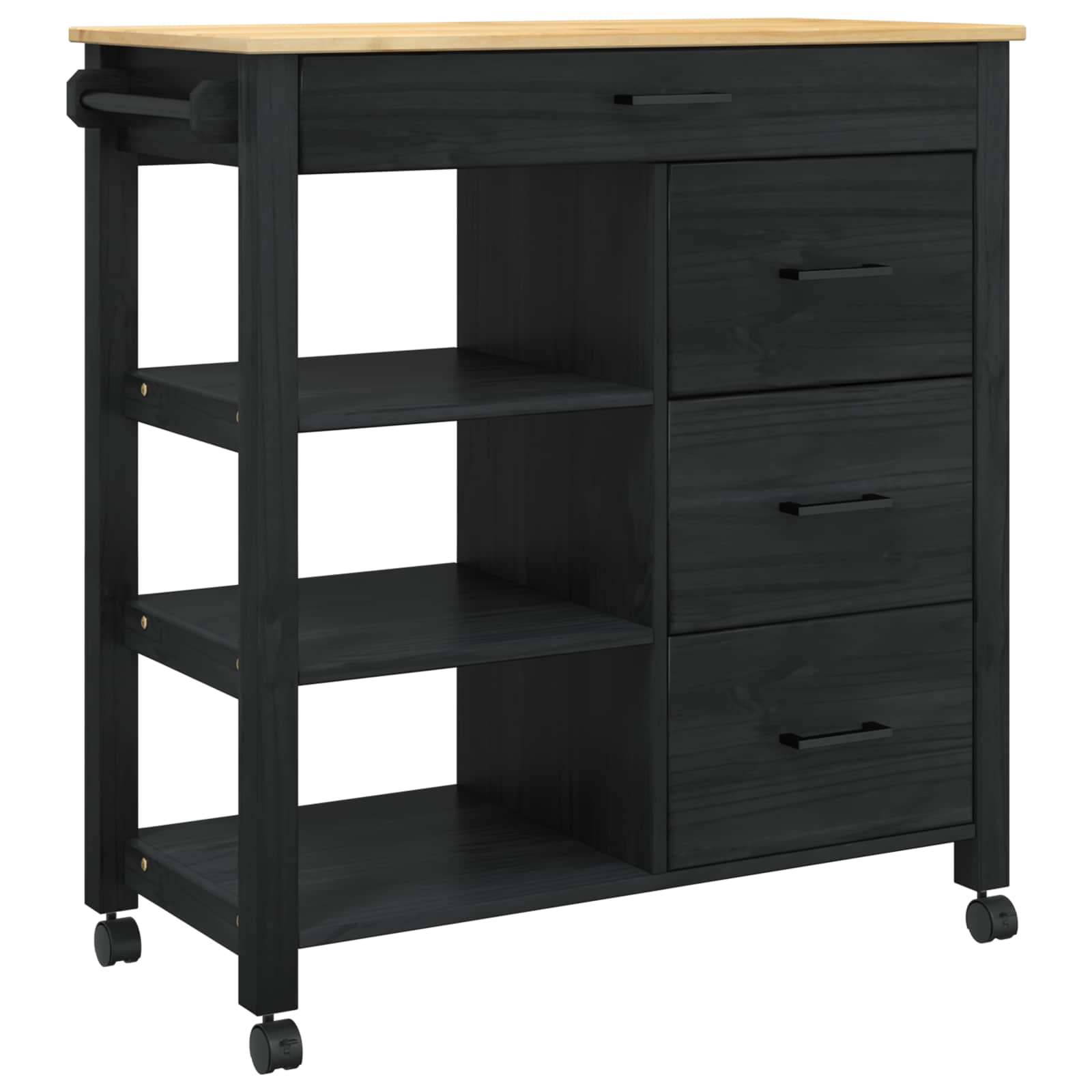 Kuhinjski kolica MONZA Crna 84 x 40 x 88,5 cm