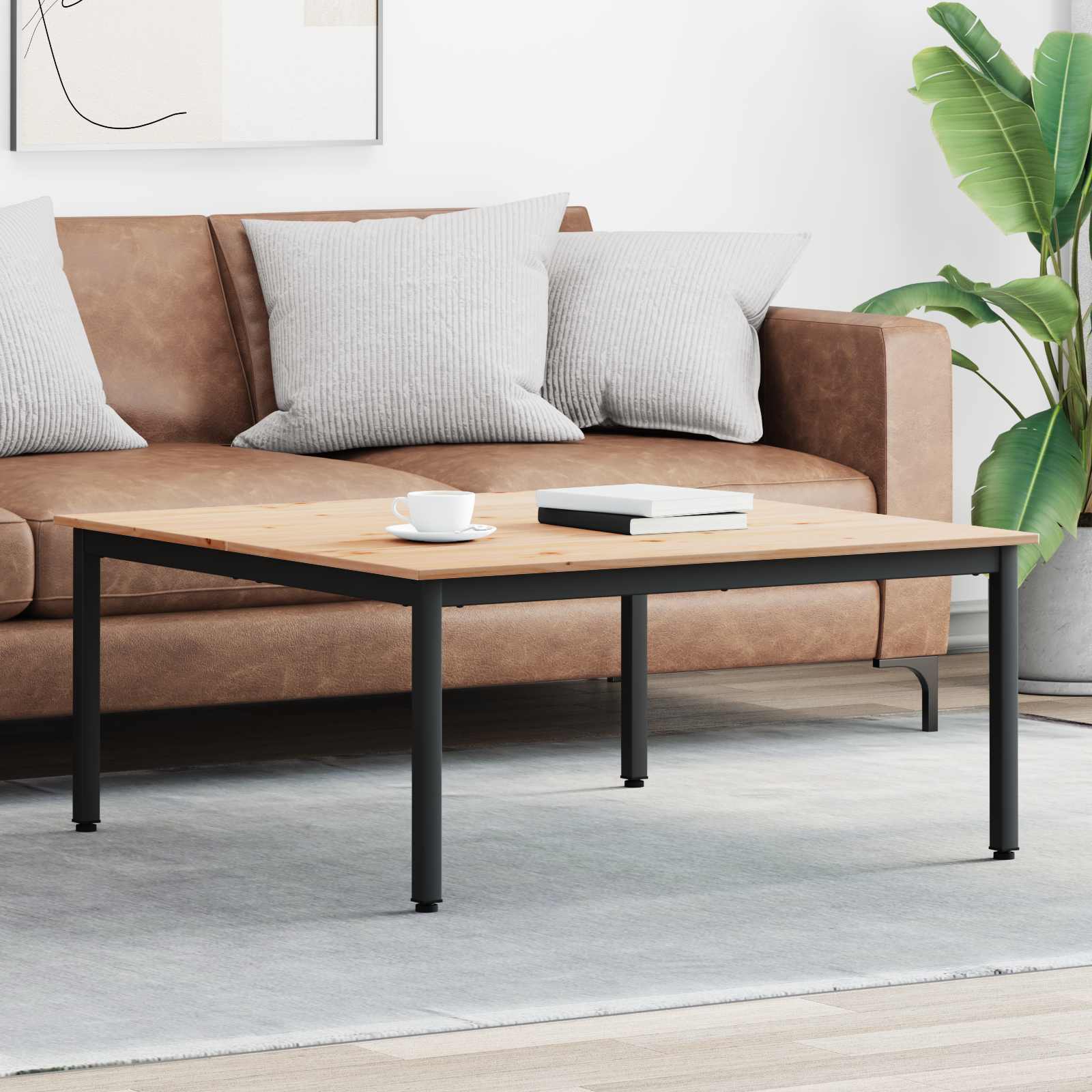Kava Stol Prirodna 100 x 100 x 45 cm Čvrsto borovo drvo