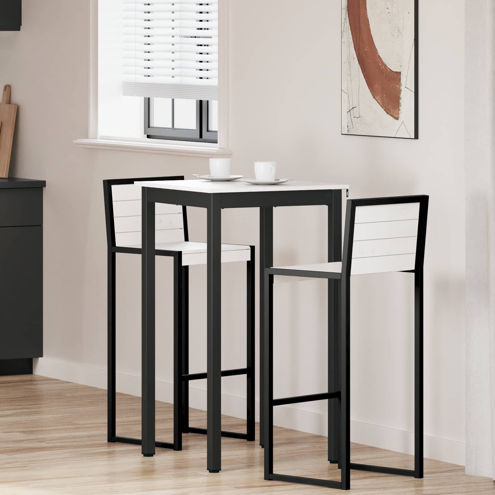 Stol za bar Bijelo 60 x 60 x 105 cm Čvrsto borovo drvo