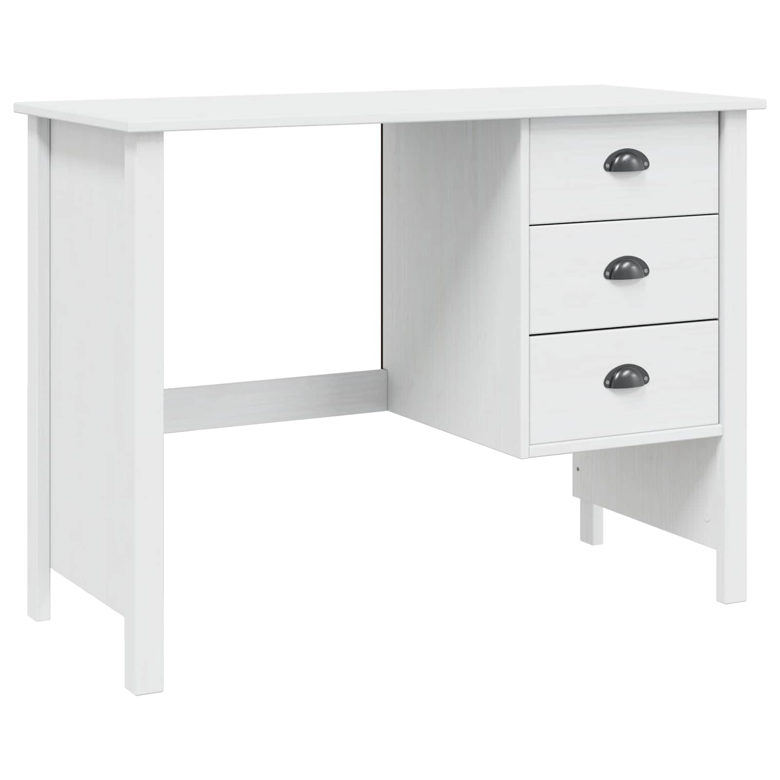 Stol s ladicama HILL Bijelo 100 x 45 x 74 cm Masivna borovina
