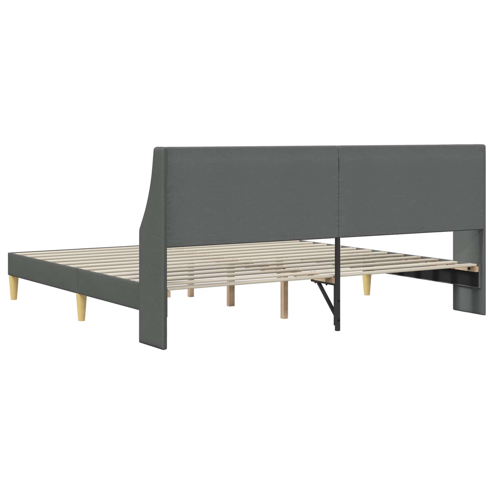 Krevetna konstrukcija Tamnosiva 180 x 200 cm Tkanina