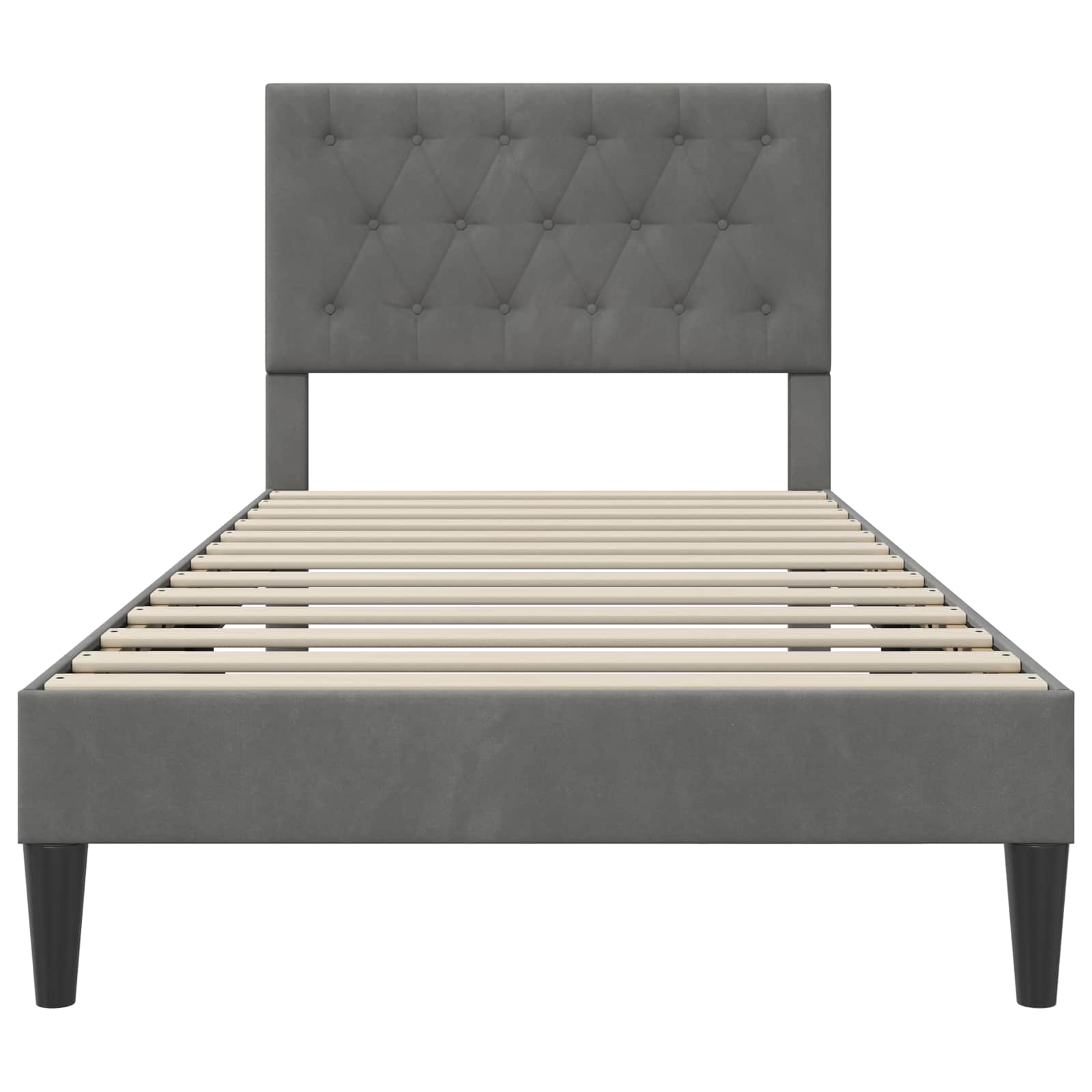 Krevetna konstrukcija s uzglavljem Tamnosiva 90 x 190 cm Baršun