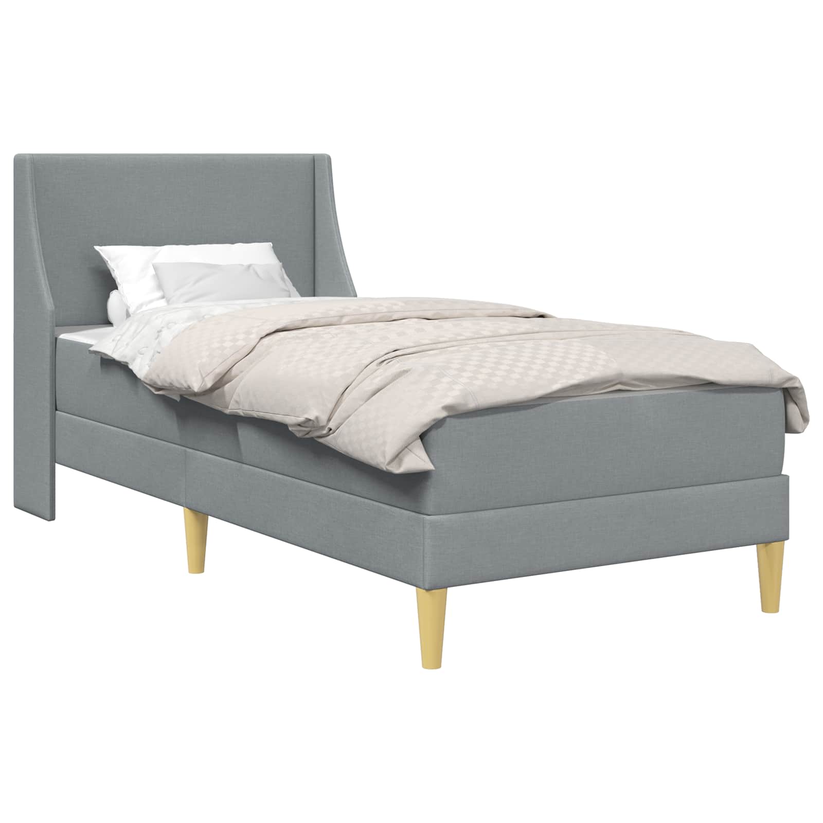 Okvir kreveta s madracem Svijetlo siva 90 x 200 cm Poliester