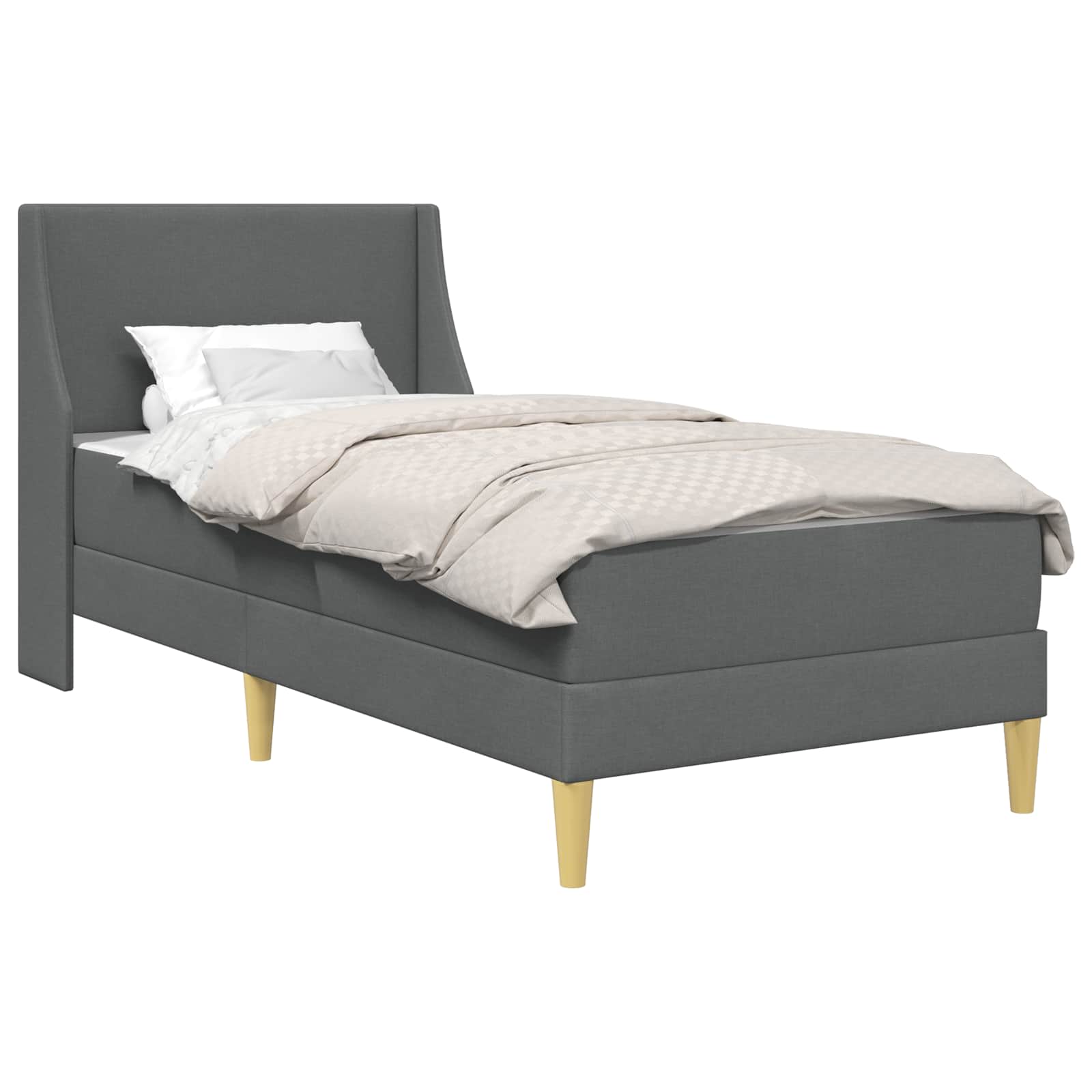 Okvir kreveta s madracem Tamno siva 100 x 200 cm Poliester