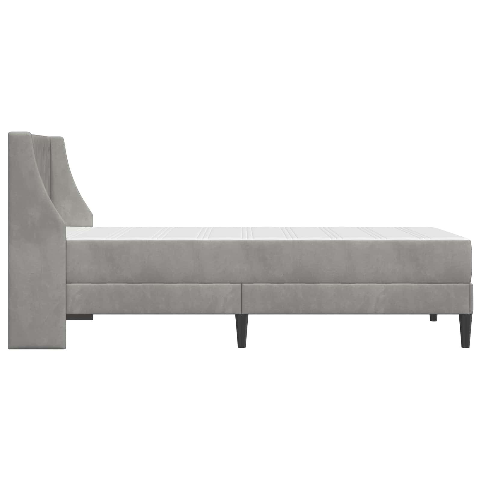 Okvir kreveta s madracem Svijetlo siva 90 x 190 cm Baršun