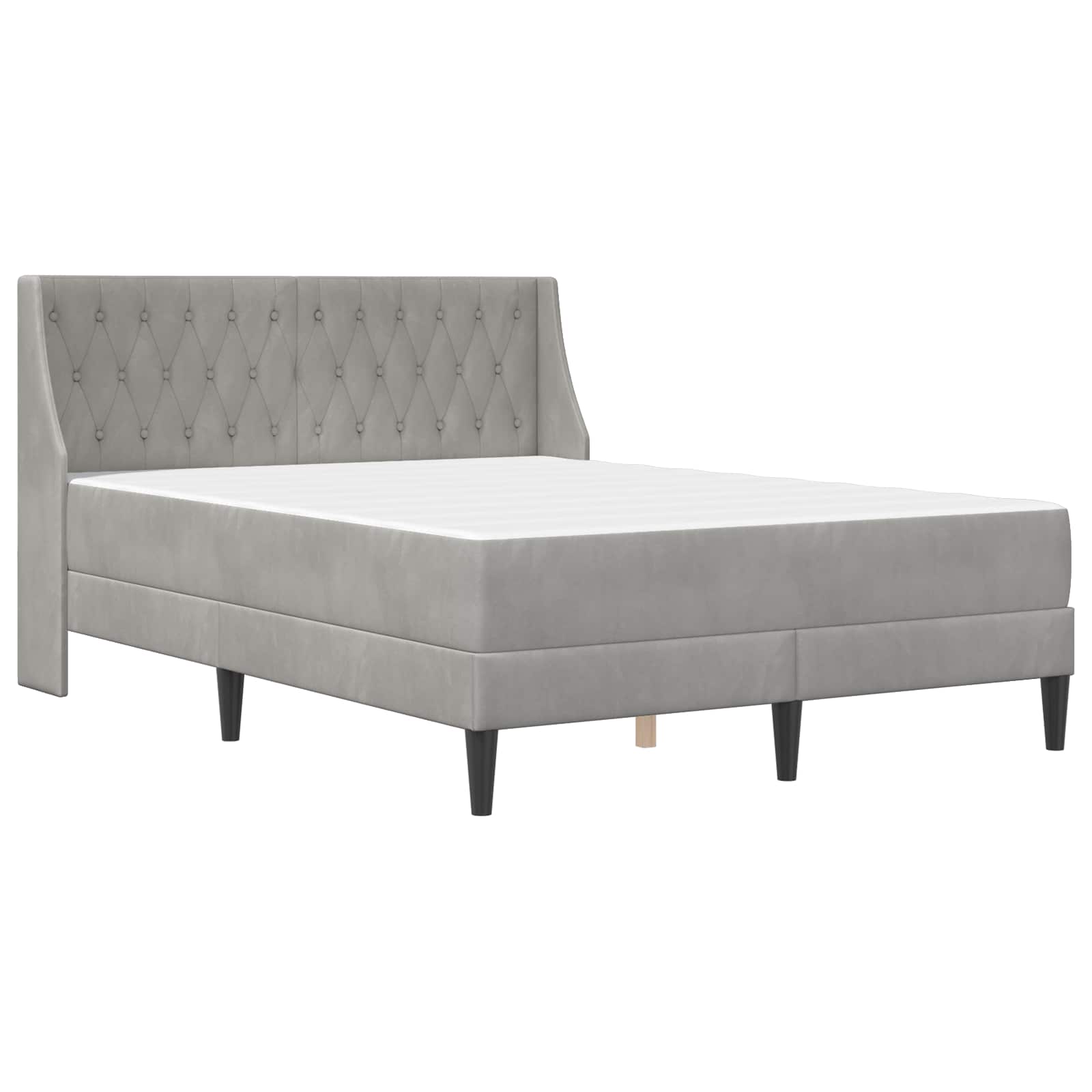 Okvir kreveta s madracem Svijetlo siva 140 x 190 cm Baršun