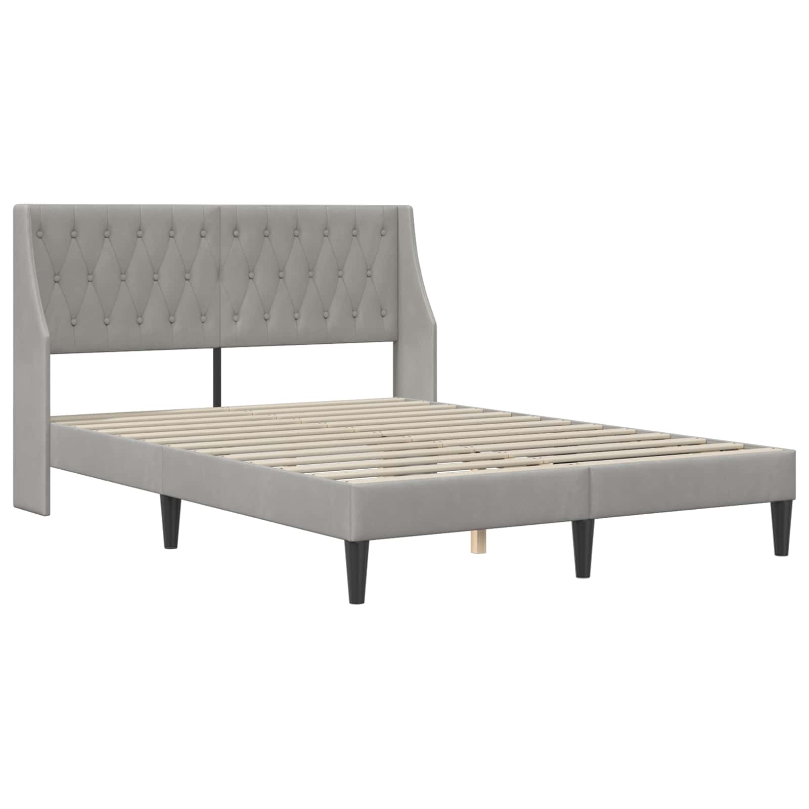 Okvir kreveta s madracem Svijetlo siva 140 x 190 cm Baršun