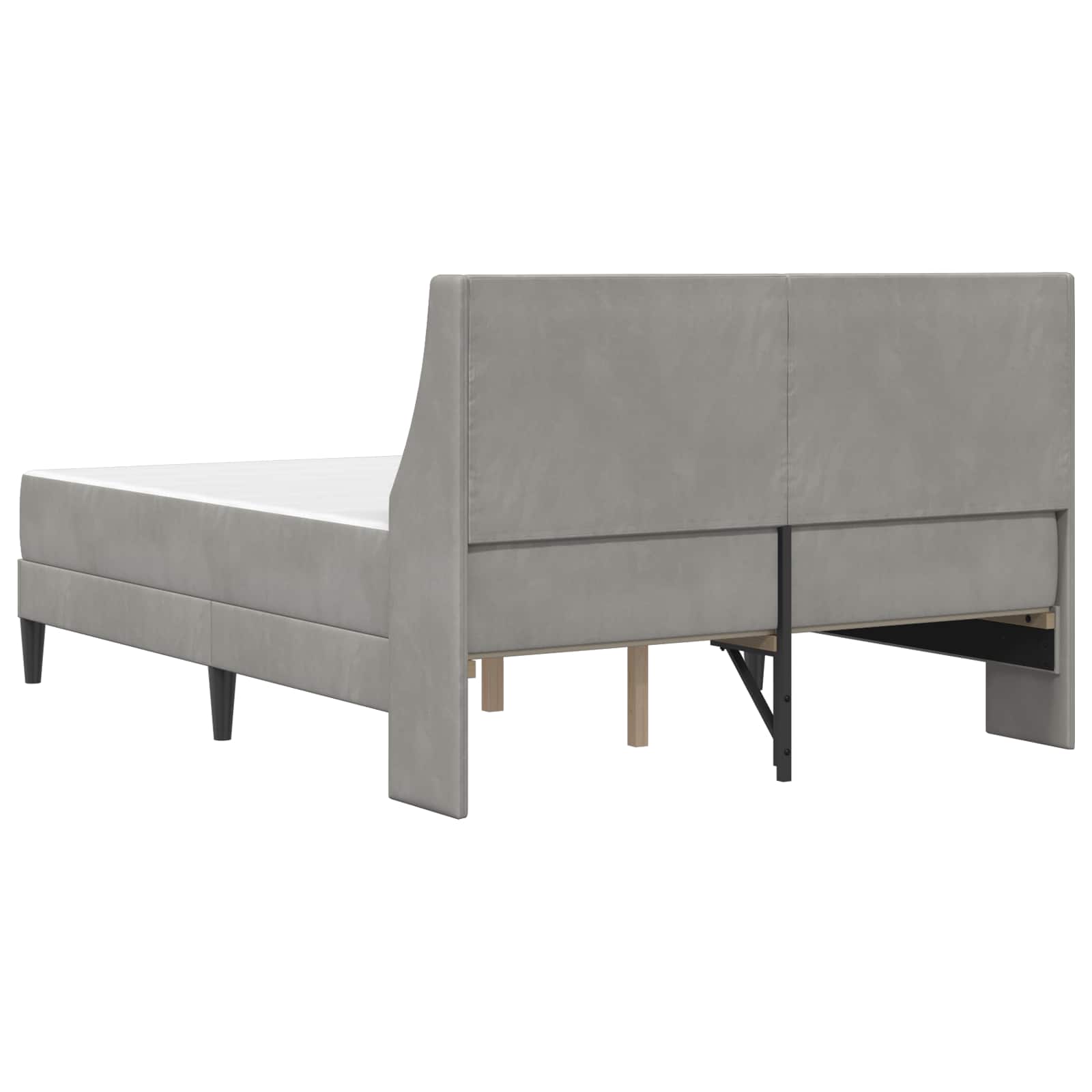 Okvir kreveta s madracem Svijetlo siva 140 x 190 cm Baršun