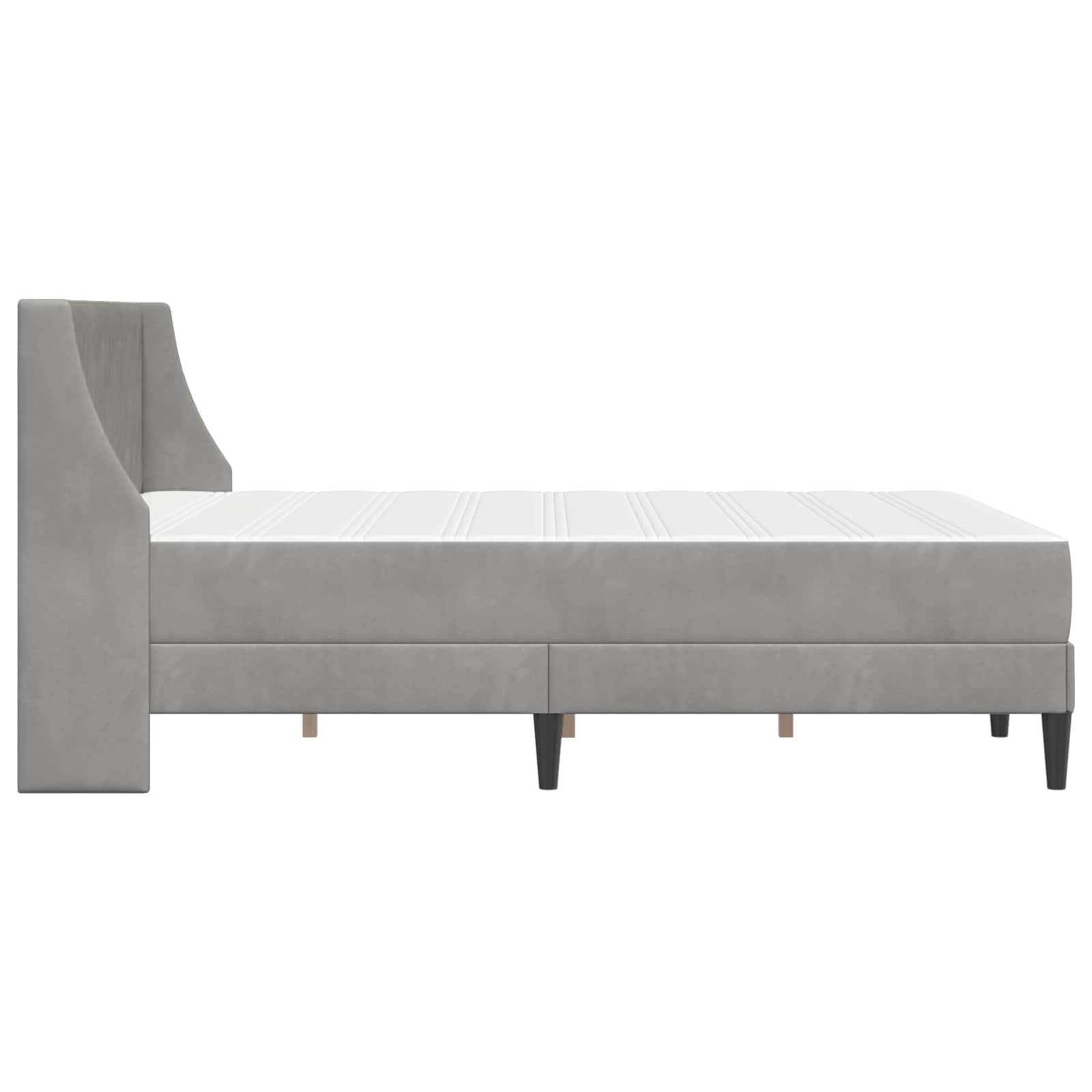Okvir kreveta s madracem Svijetlo siva 140 x 190 cm Baršun