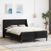 Okvir kreveta s madracem s madracem Crna 140 x 200 cm Baršun
