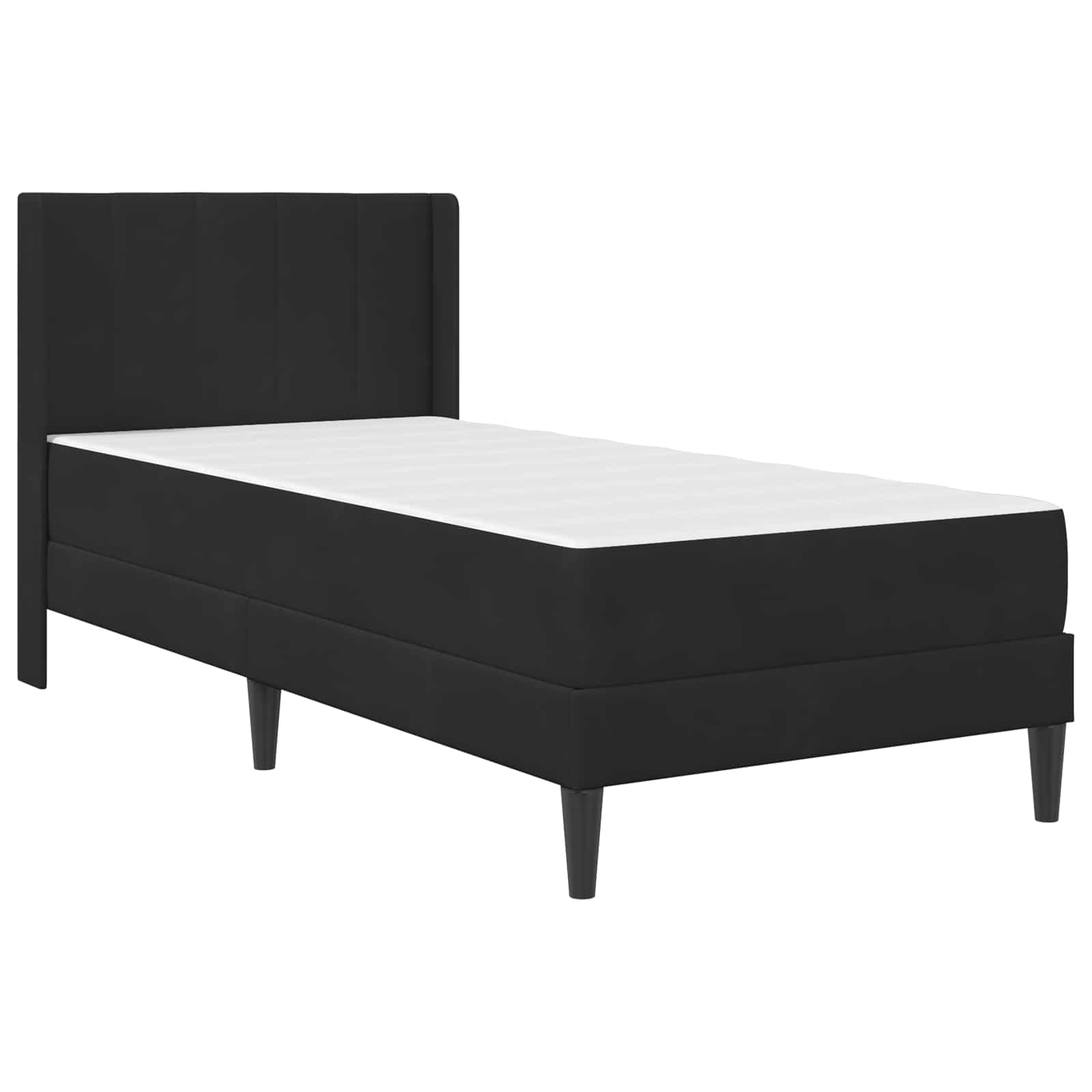Okvir kreveta s madracem s uzglavljem Crna 80 x 200 cm Baršun