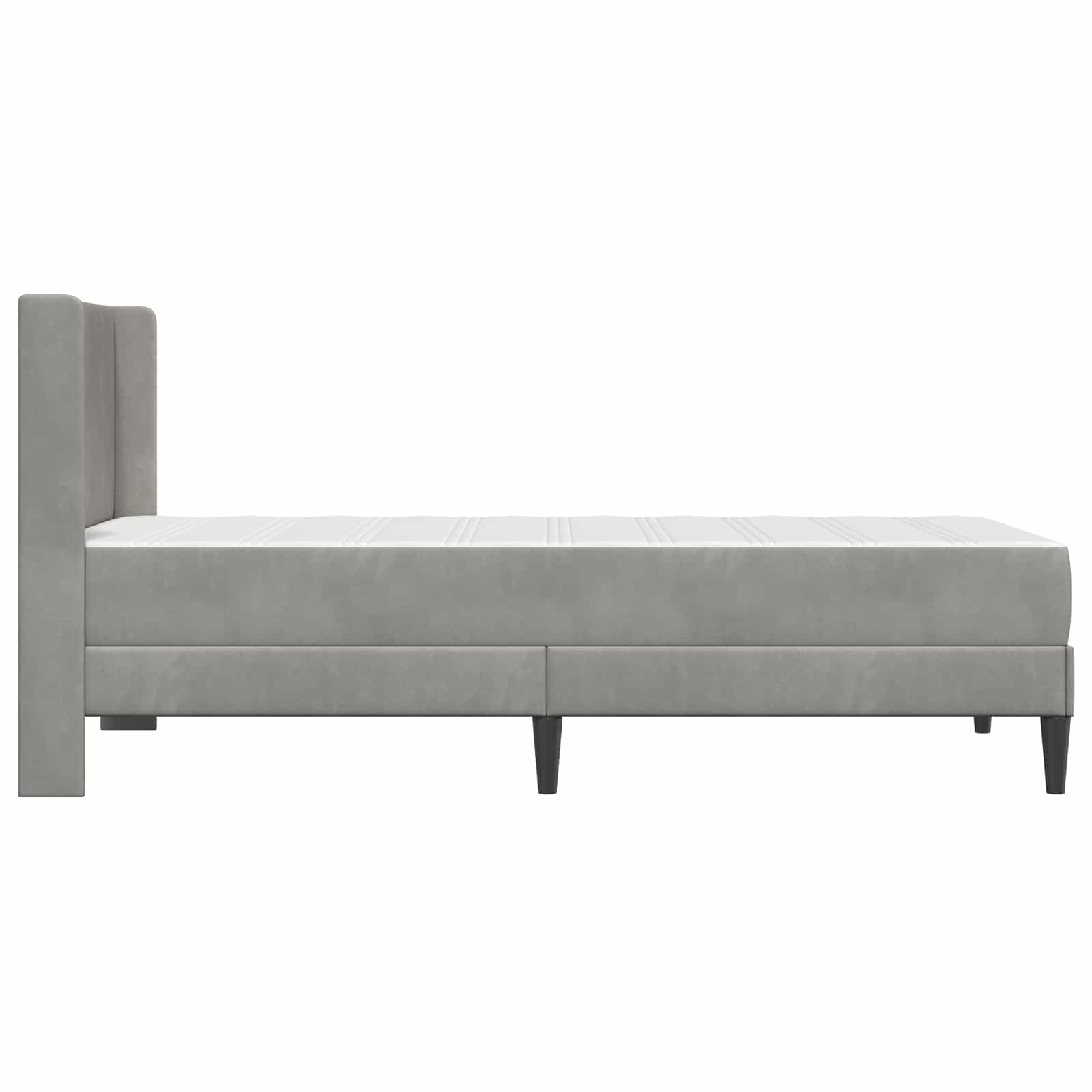 Okvir kreveta s madracem Svjetlosiva 90 x 190 cm Baršun