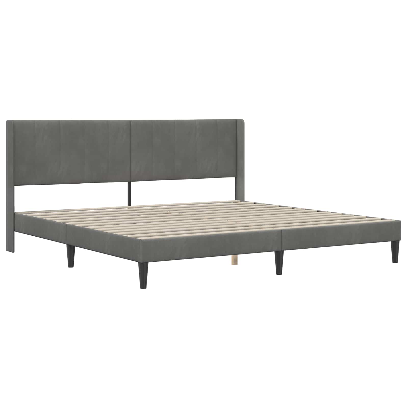 Okvir kreveta s madracem Tamnosiva 180 x 200 cm Baršun