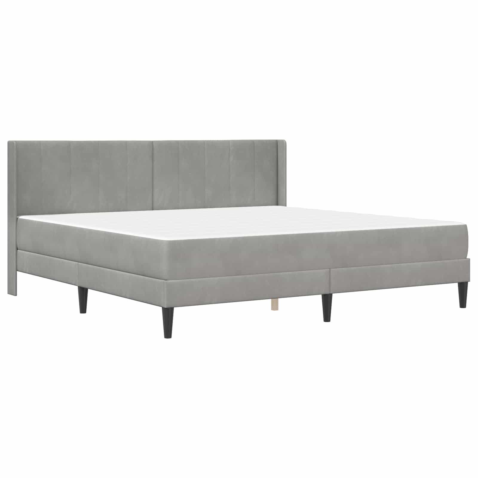 Okvir kreveta s madracem Svjetlosiva 200 x 200 cm Baršun