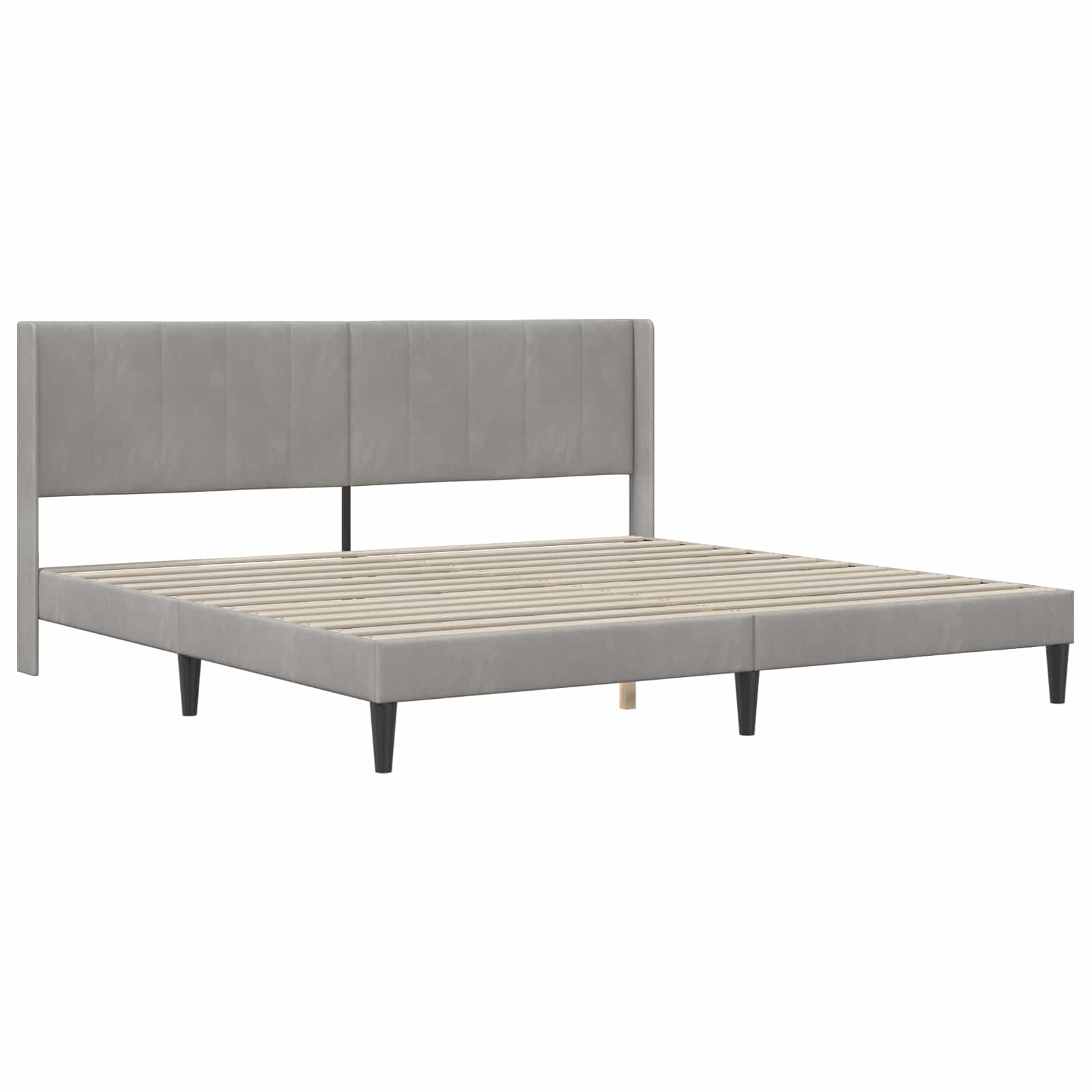 Okvir kreveta s madracem Svjetlosiva 200 x 200 cm Baršun