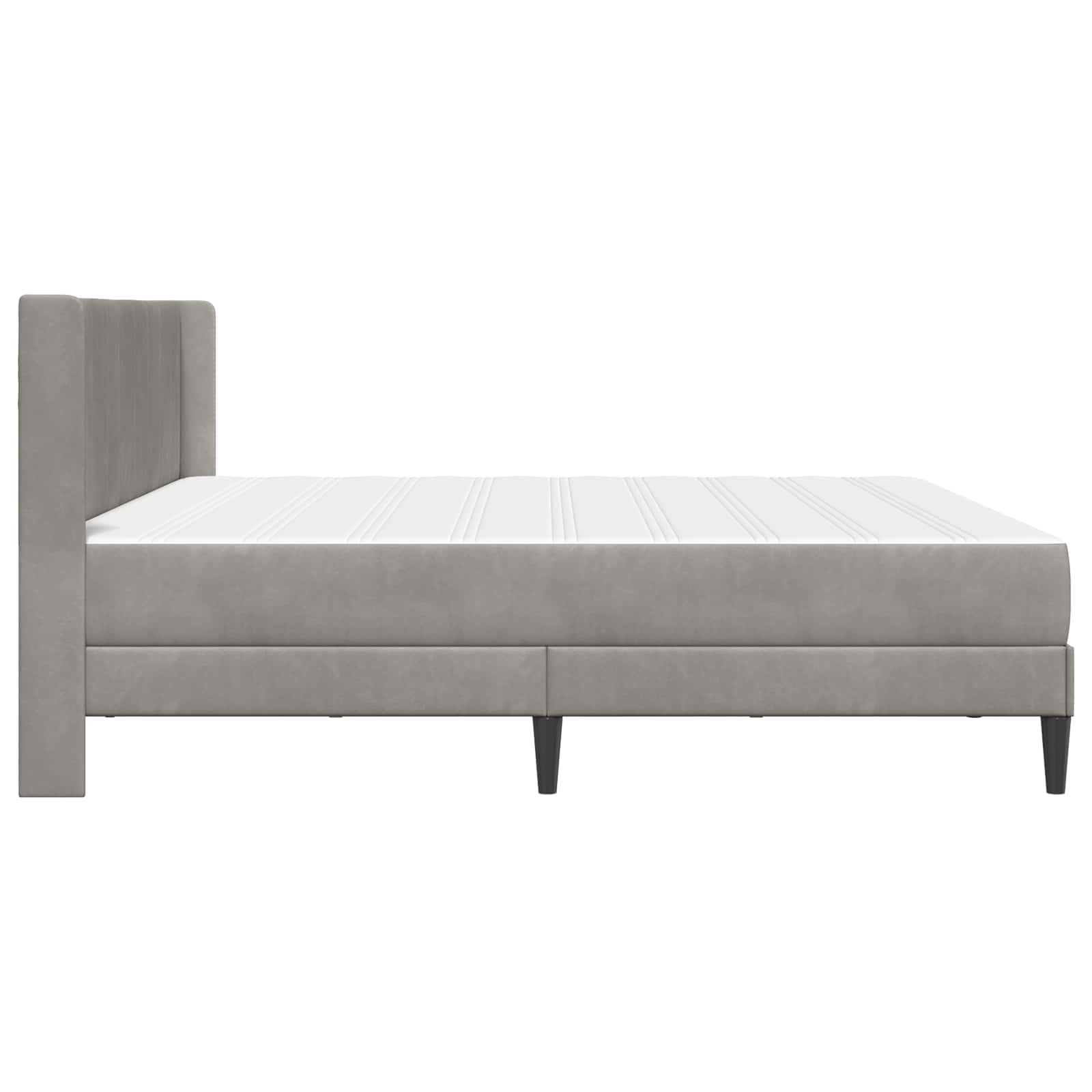 Okvir kreveta s madracem Svjetlosiva 200 x 200 cm Baršun