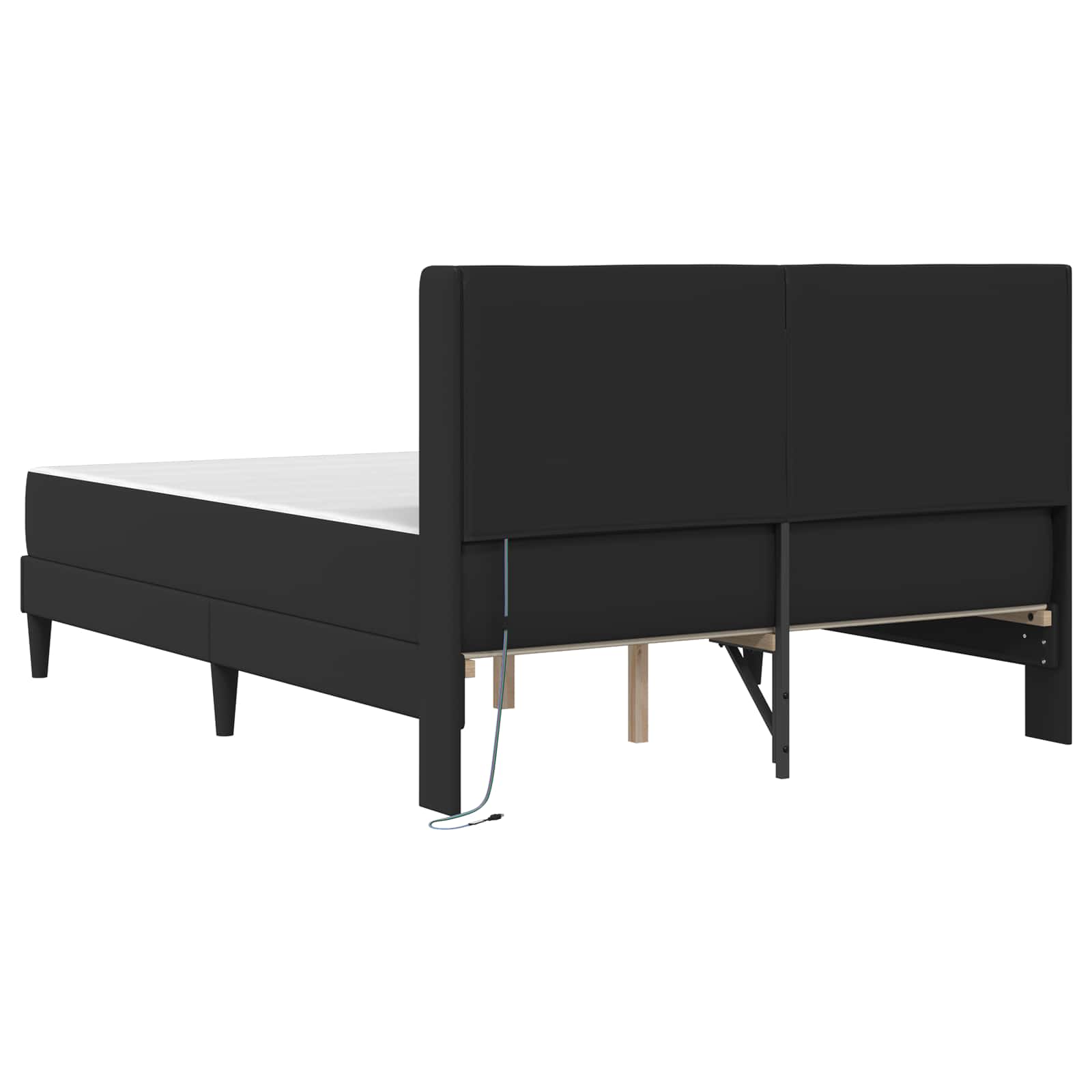 Okvir kreveta s madracem Crna 140 x 190 cm Umjetna koža