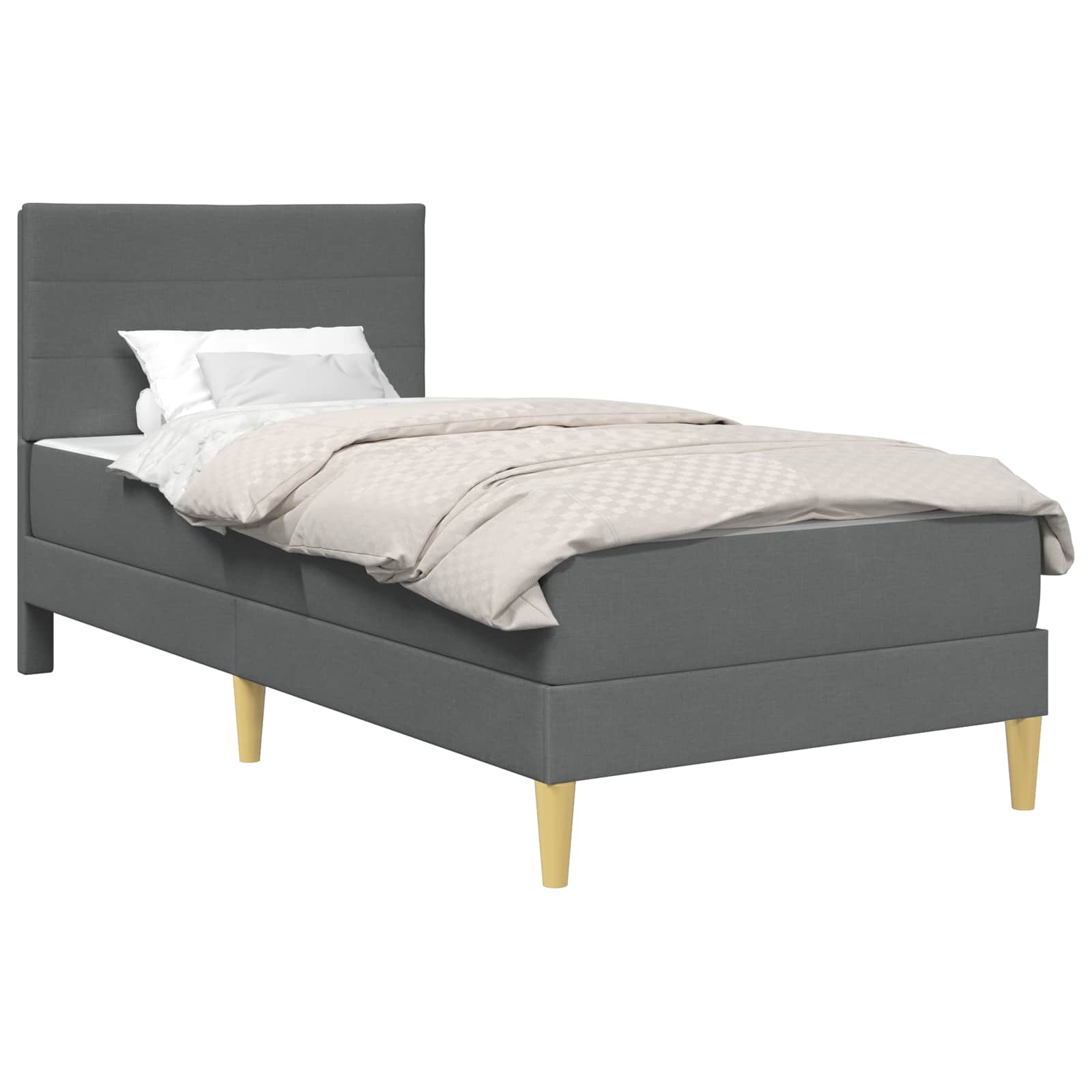 Krevetna konstrukcija Tamno siva 100 x 200 cm Poliester