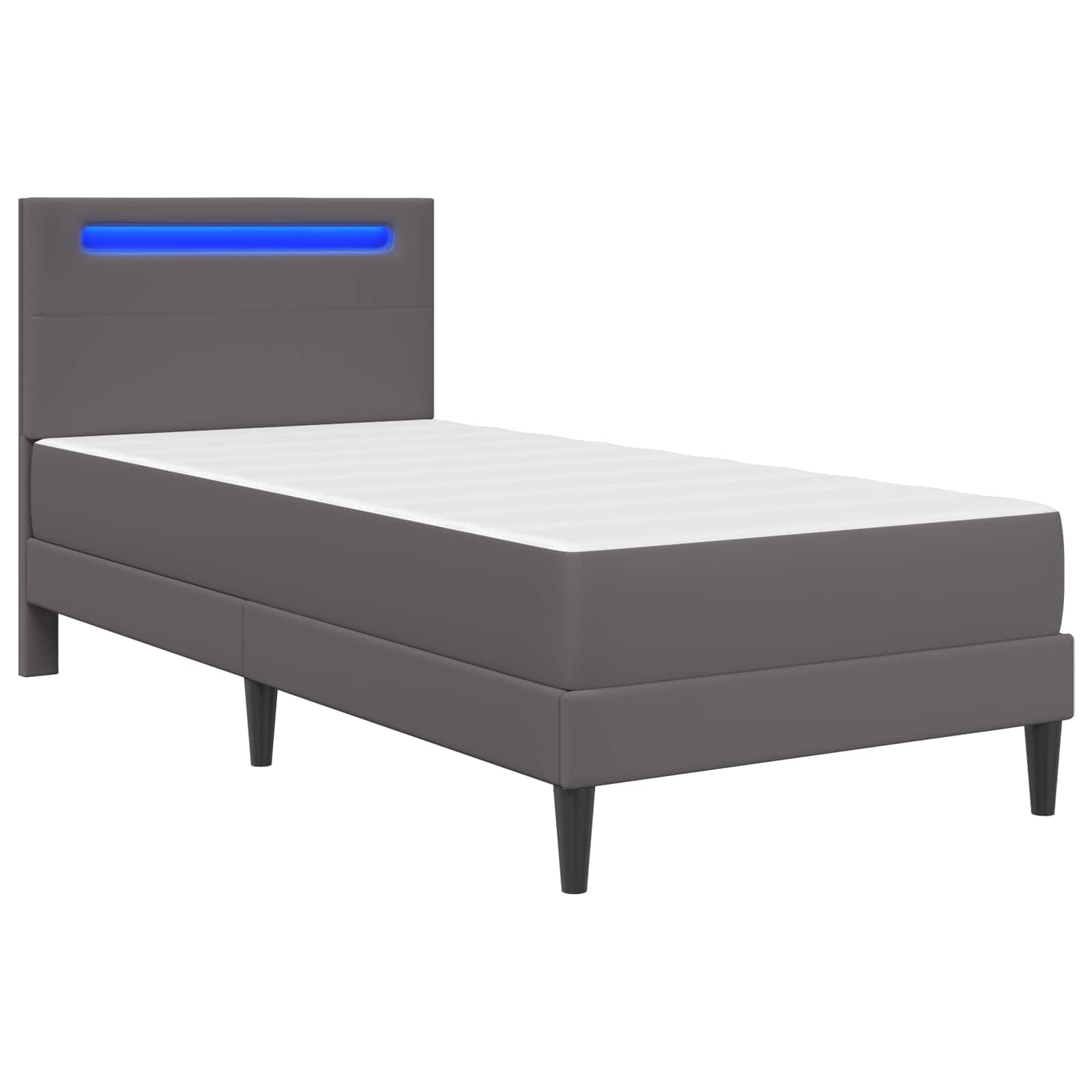 Krevetna konstrukcija Siva 90 x 190 cm Umjetna koža
