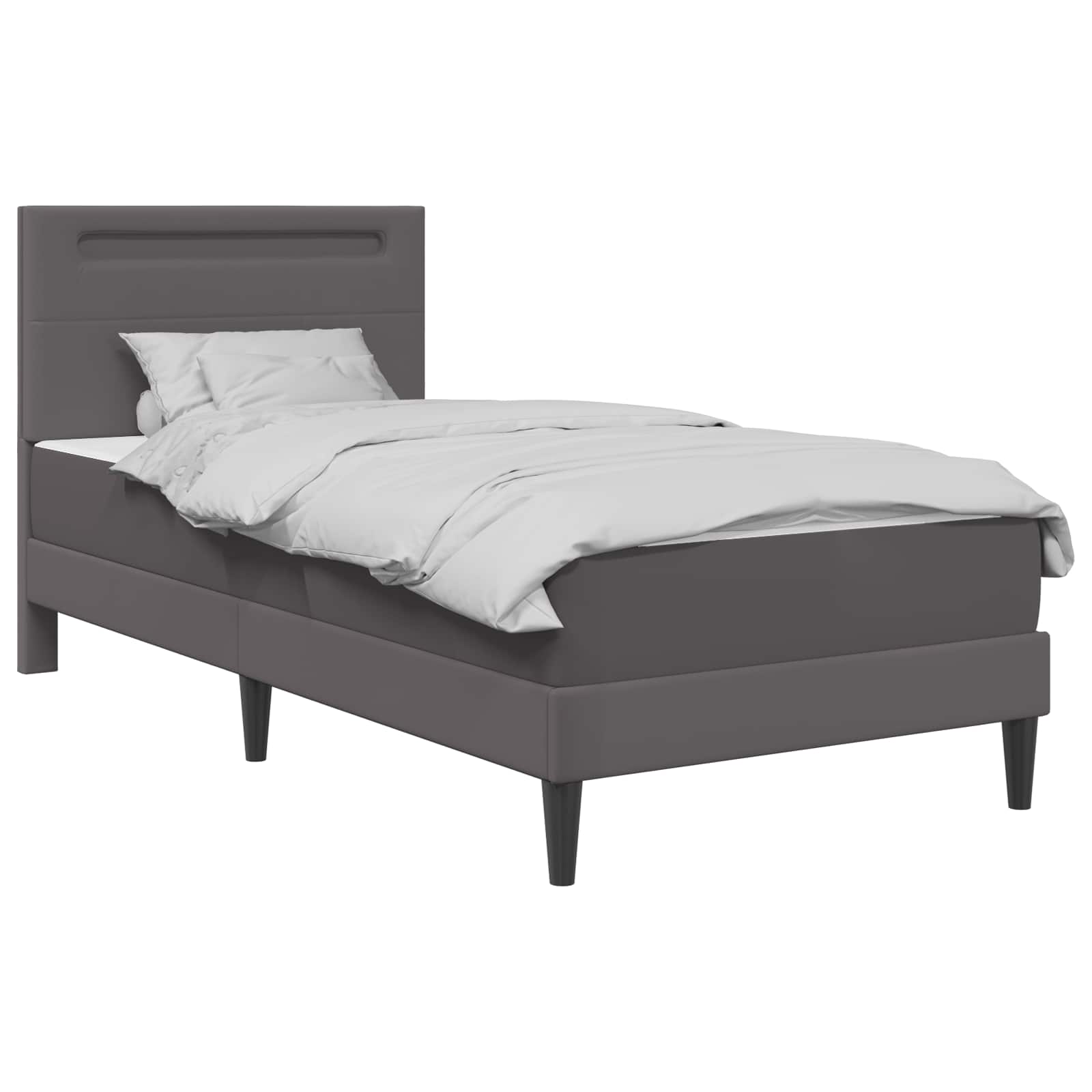 Krevetna konstrukcija Siva 90 x 190 cm Umjetna koža