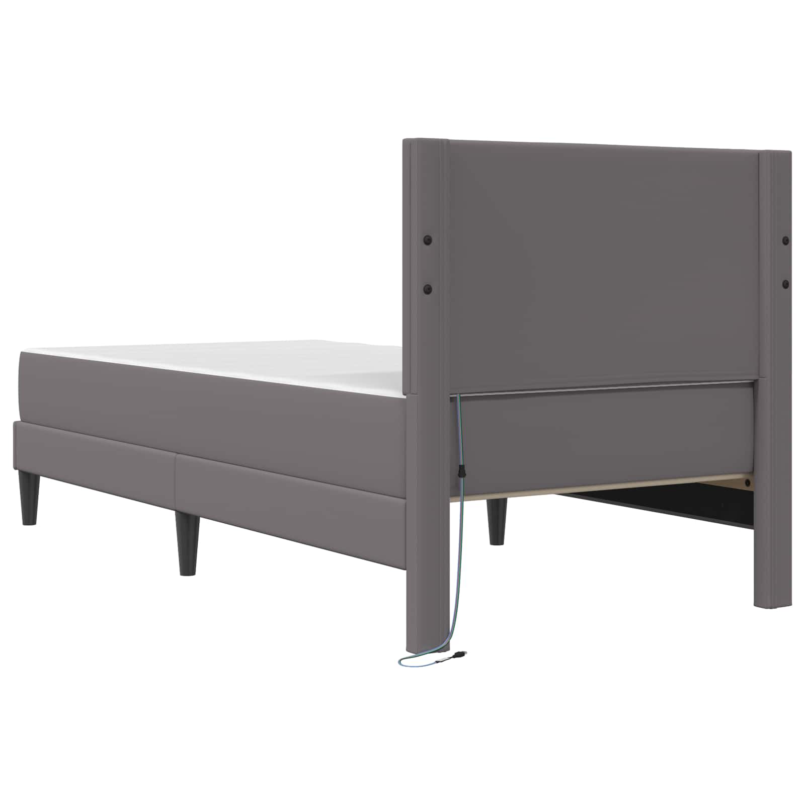 Krevetna konstrukcija Siva 90 x 200 cm Umjetna koža