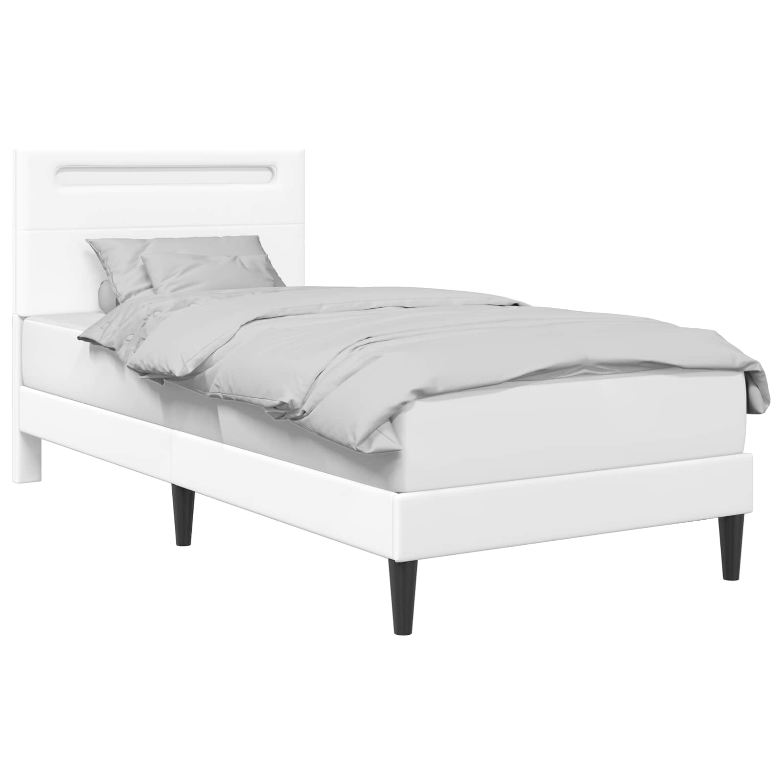 Krevetna konstrukcija Bijela 90 x 200 cm Umjetna koža